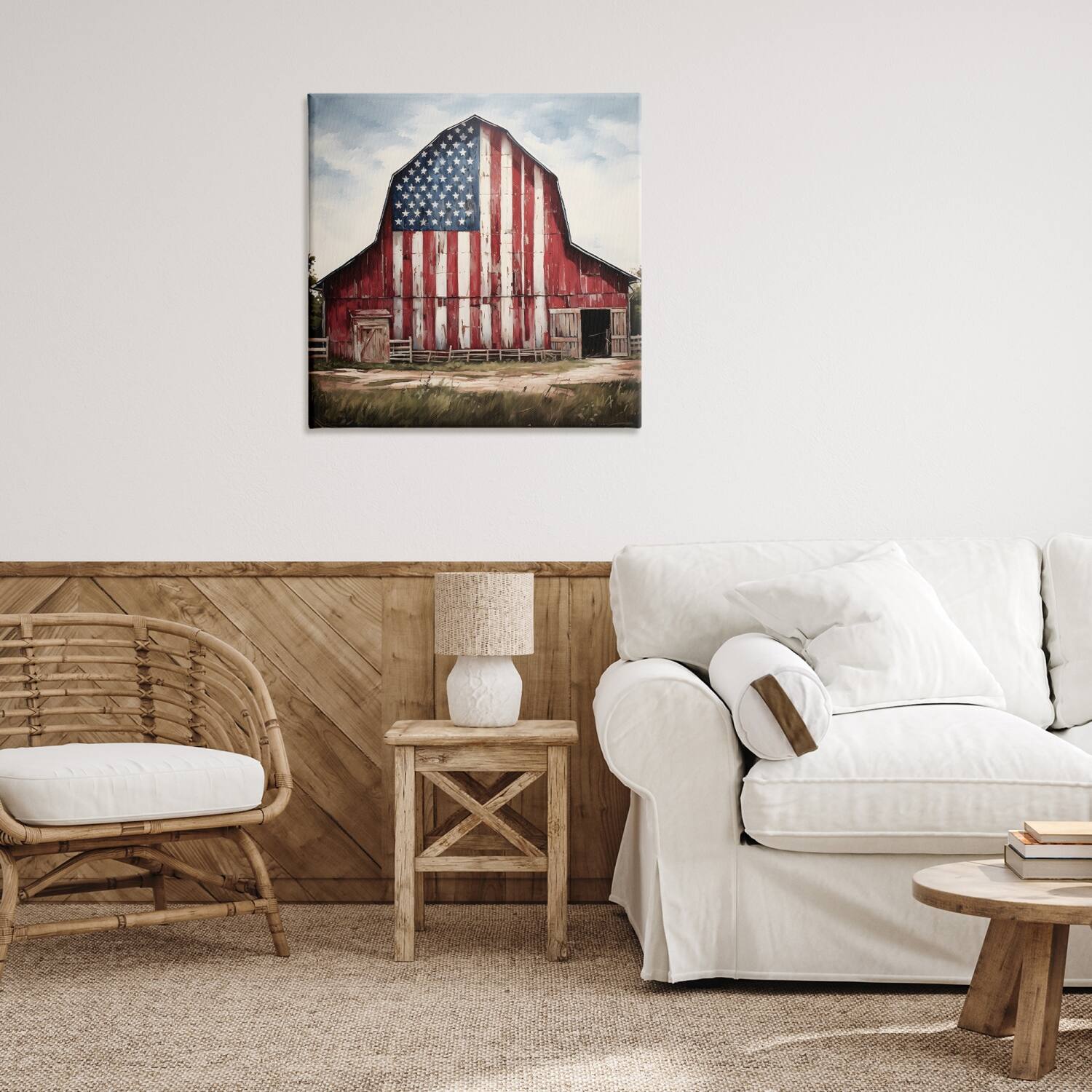 Stupell Industries Americana Barn View Canvas Wall Art