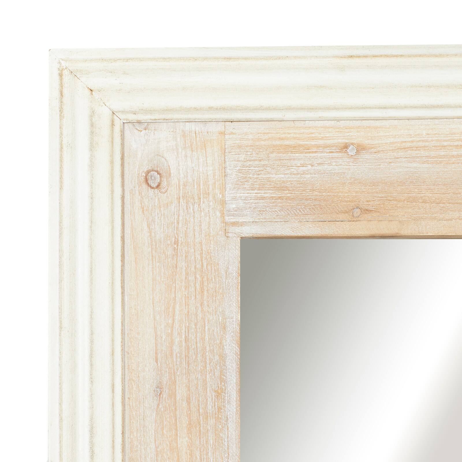 59&#x22; White Farmhouse Wood Wall Mirror