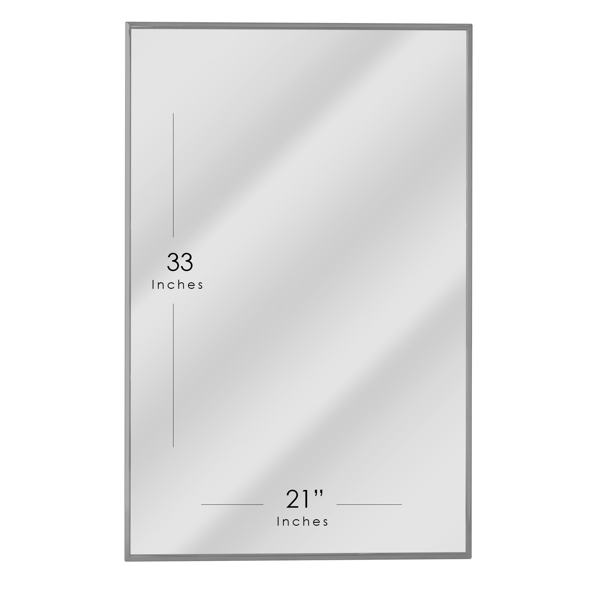 Head West&#xAE; Glossy Chrome Float Rectangular Wall Mirror