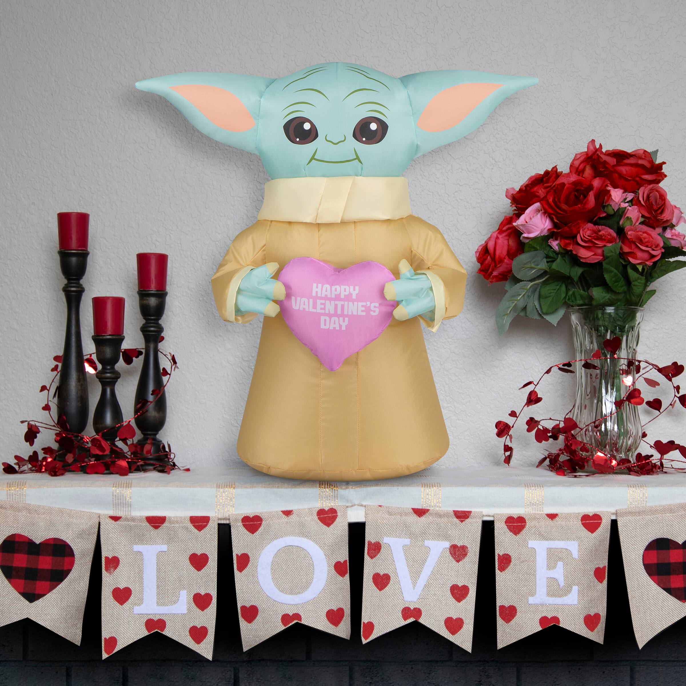 20&#x22; LED Inflatable Valentine&#x27;s Baby Yoda