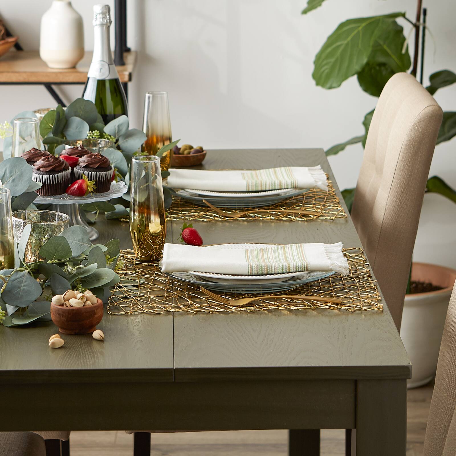DII&#xAE; Woven Paper Square Placemat Set