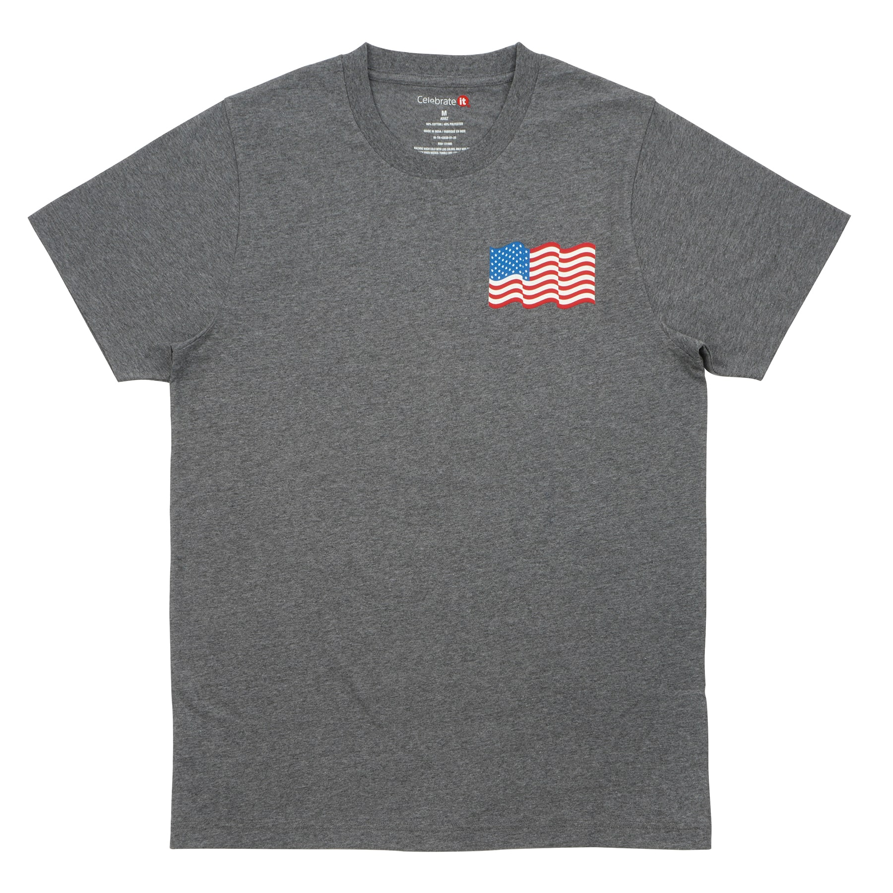 American Flag Gray Adult T-Shirt by Celebrate It&#x2122;