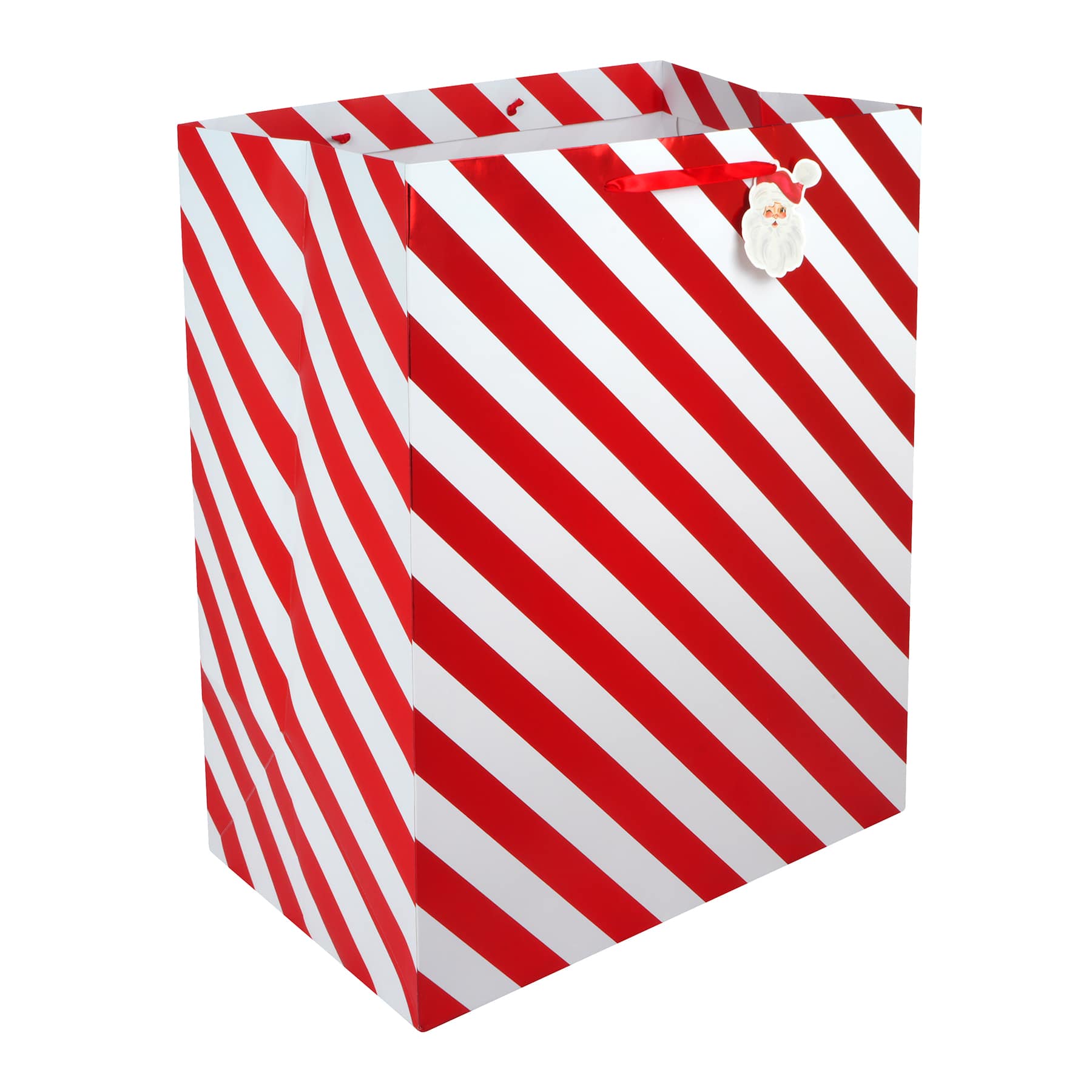 19&#x22; Red &#x26; White Stripe Gift Bag by Celebrate It&#x2122;