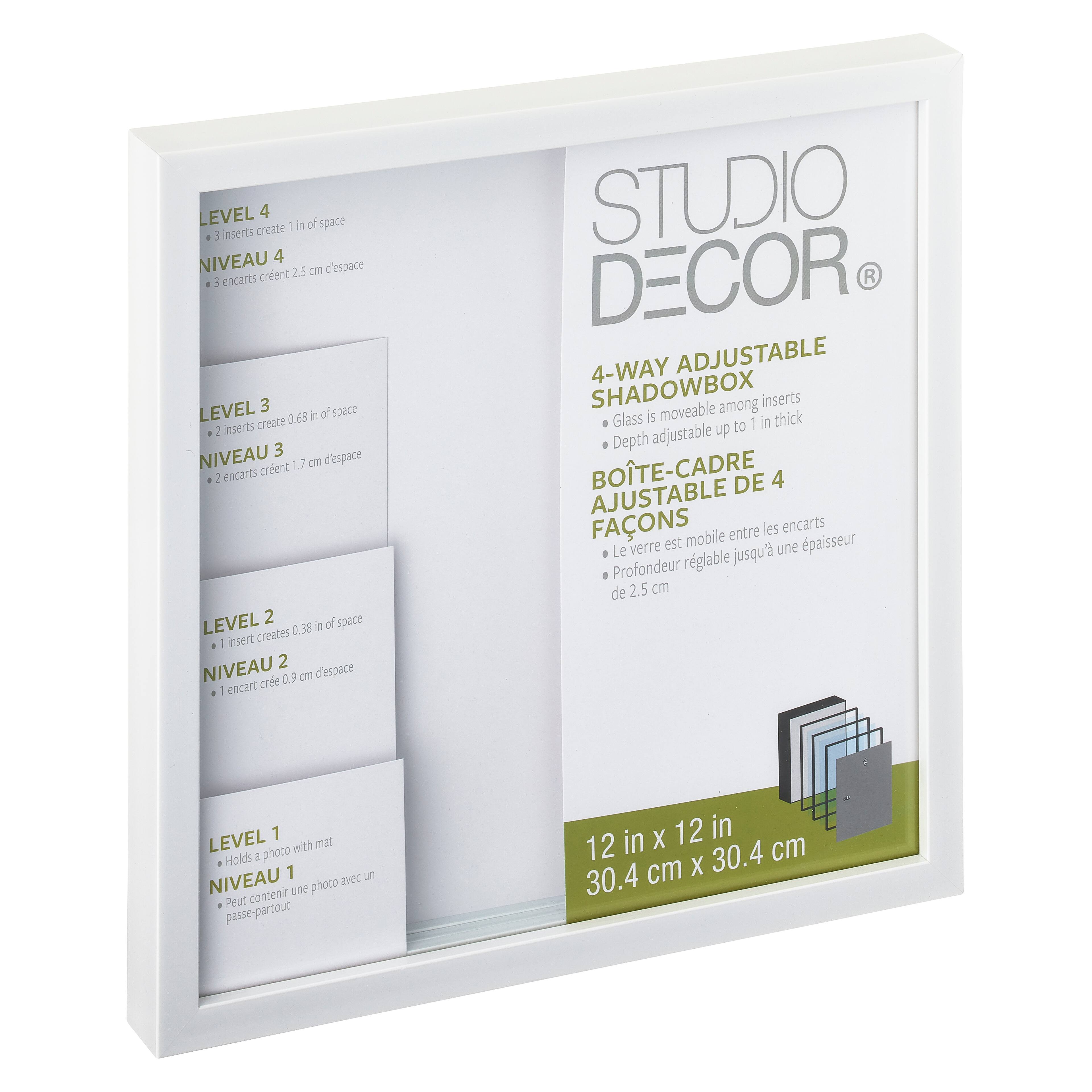 12" x 12" White Adjustable-Depth Shadow Box by Studio Décor®