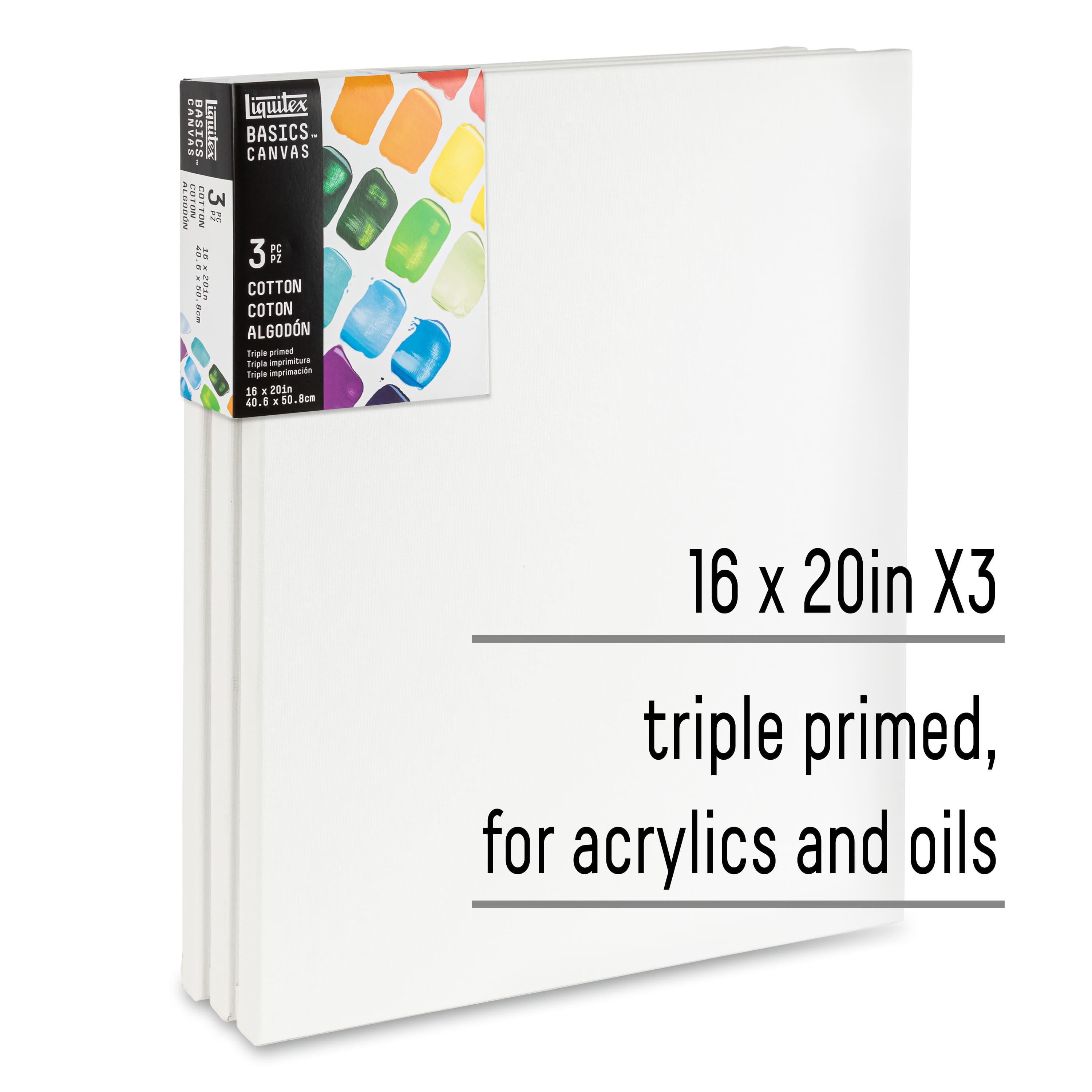 Liquitex&#xAE; BASICS&#xAE; 3 Pack Cotton Canvas Pack