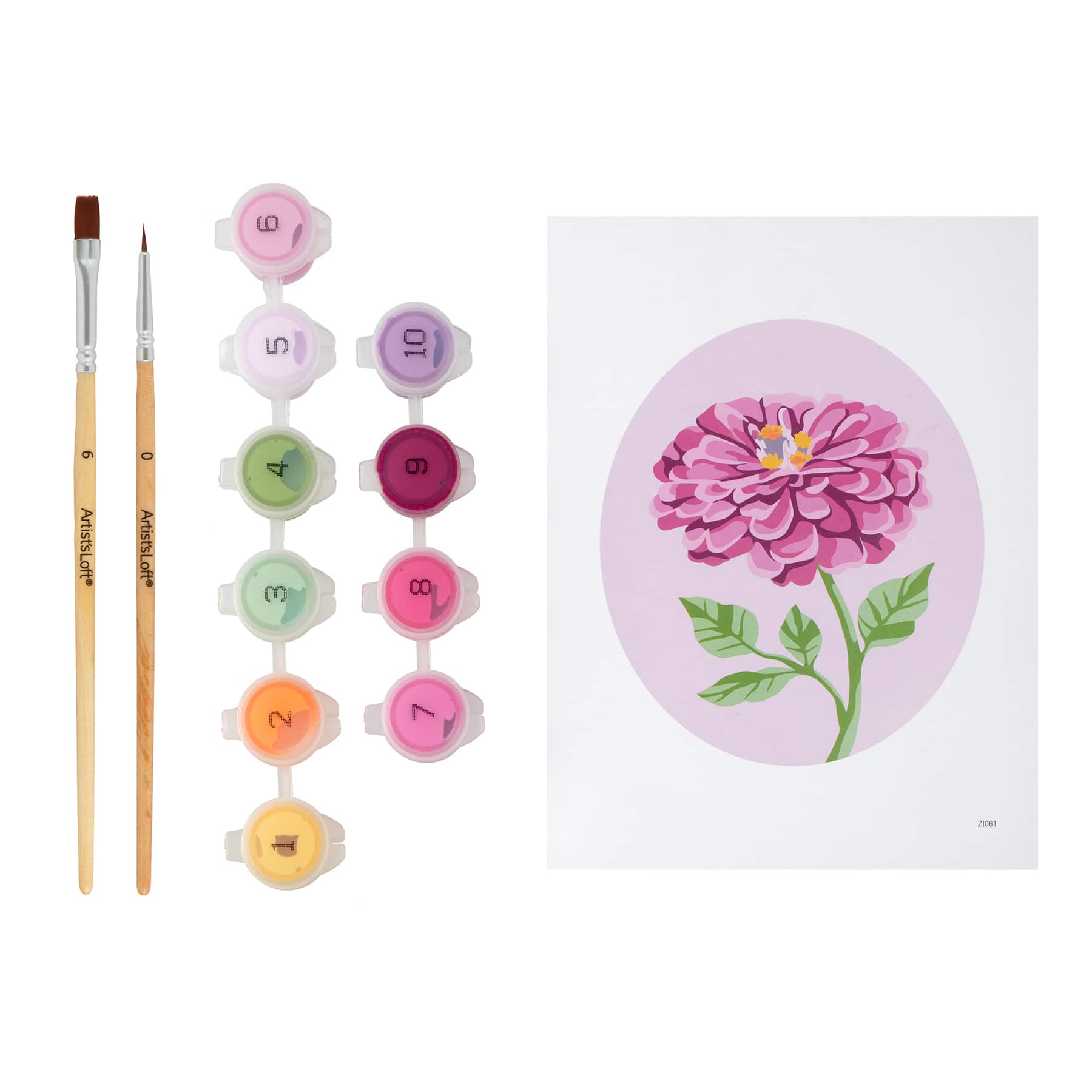 Zinnia Paint-by-Number Framed Mini KIt by Artist's Loft®