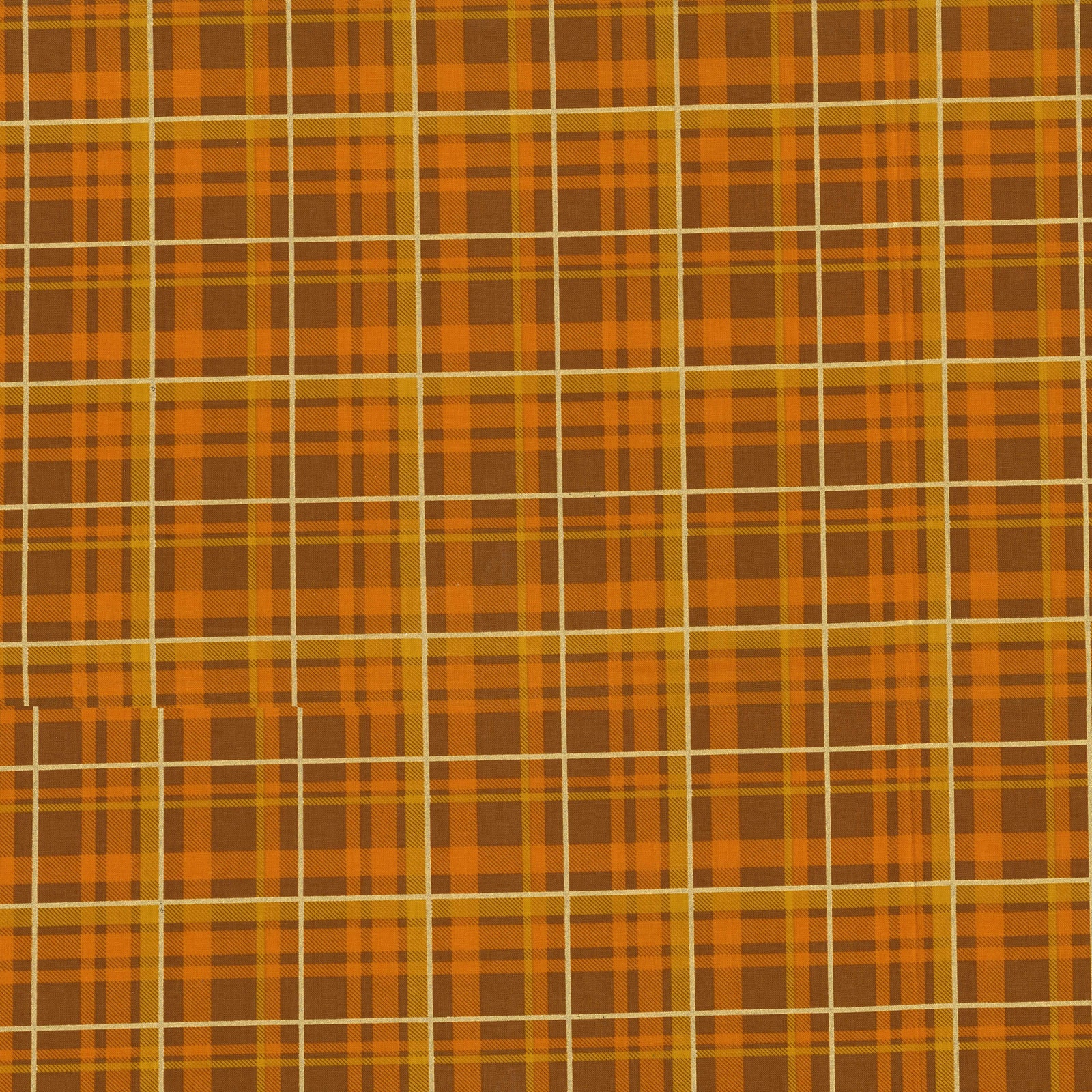 Fabric Traditions Rust Plaid Glitter Cotton Fabric