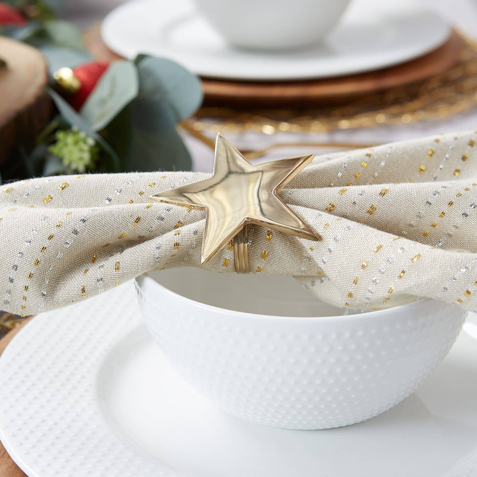 DII® Gold Star Napkin Rings, 6ct.