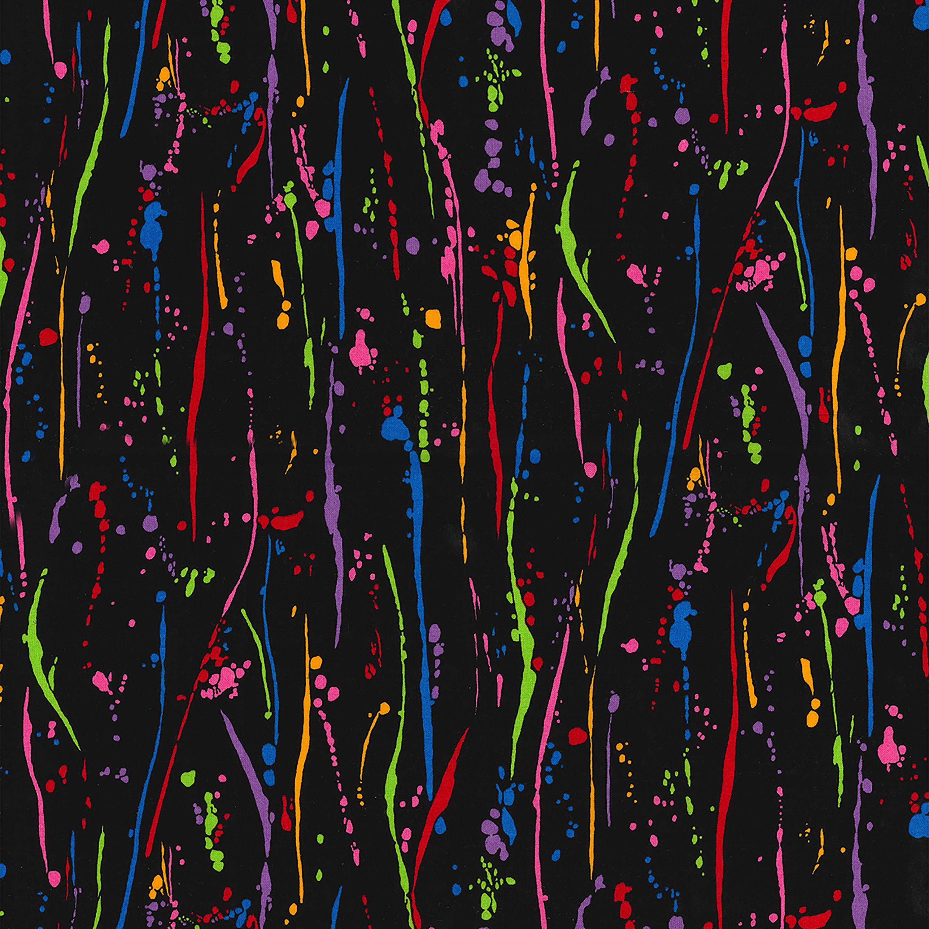 Fabric Traditions Multicolor Paint Splatter Cotton Fabric