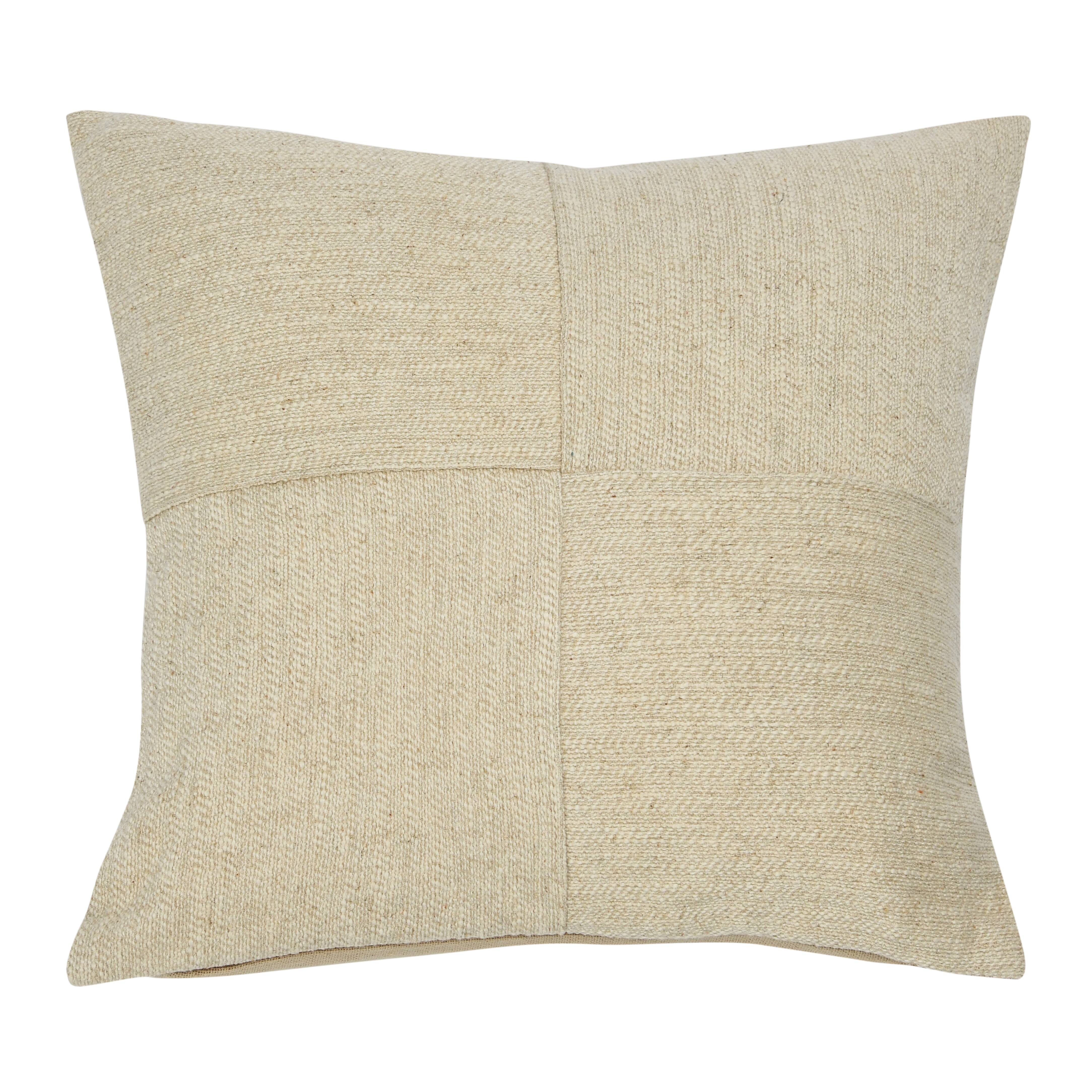 Hello Honey® Natural Woven Linen Blend Pieced Pillow