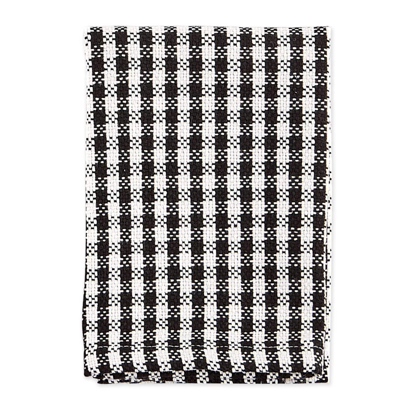 DII&#xAE; Black Check Heavyweight Dishtowel &#x26; Dishcloth Set