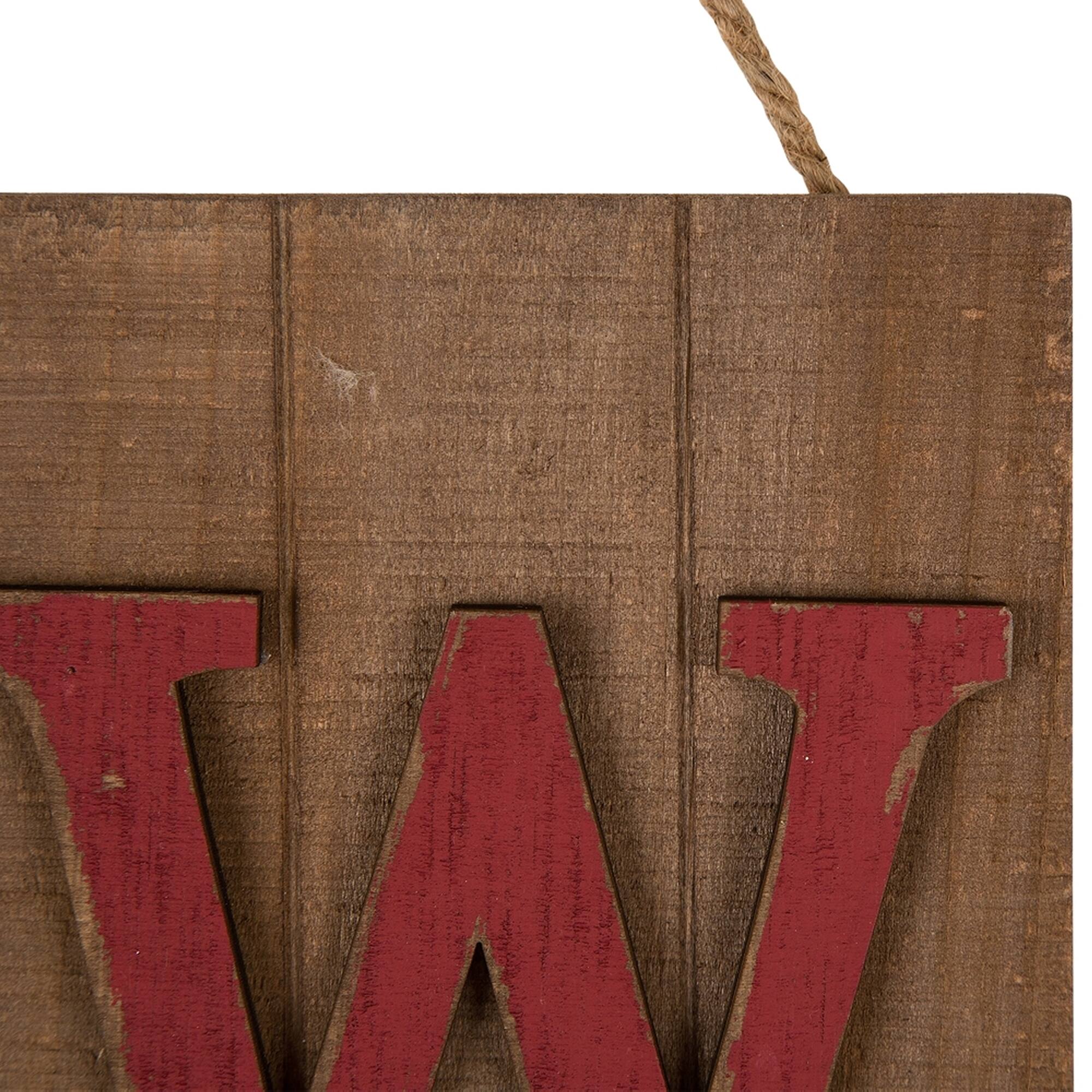 Glitzhome&#xAE; 42&#x22; Wood Welcome Stars Porch Sign