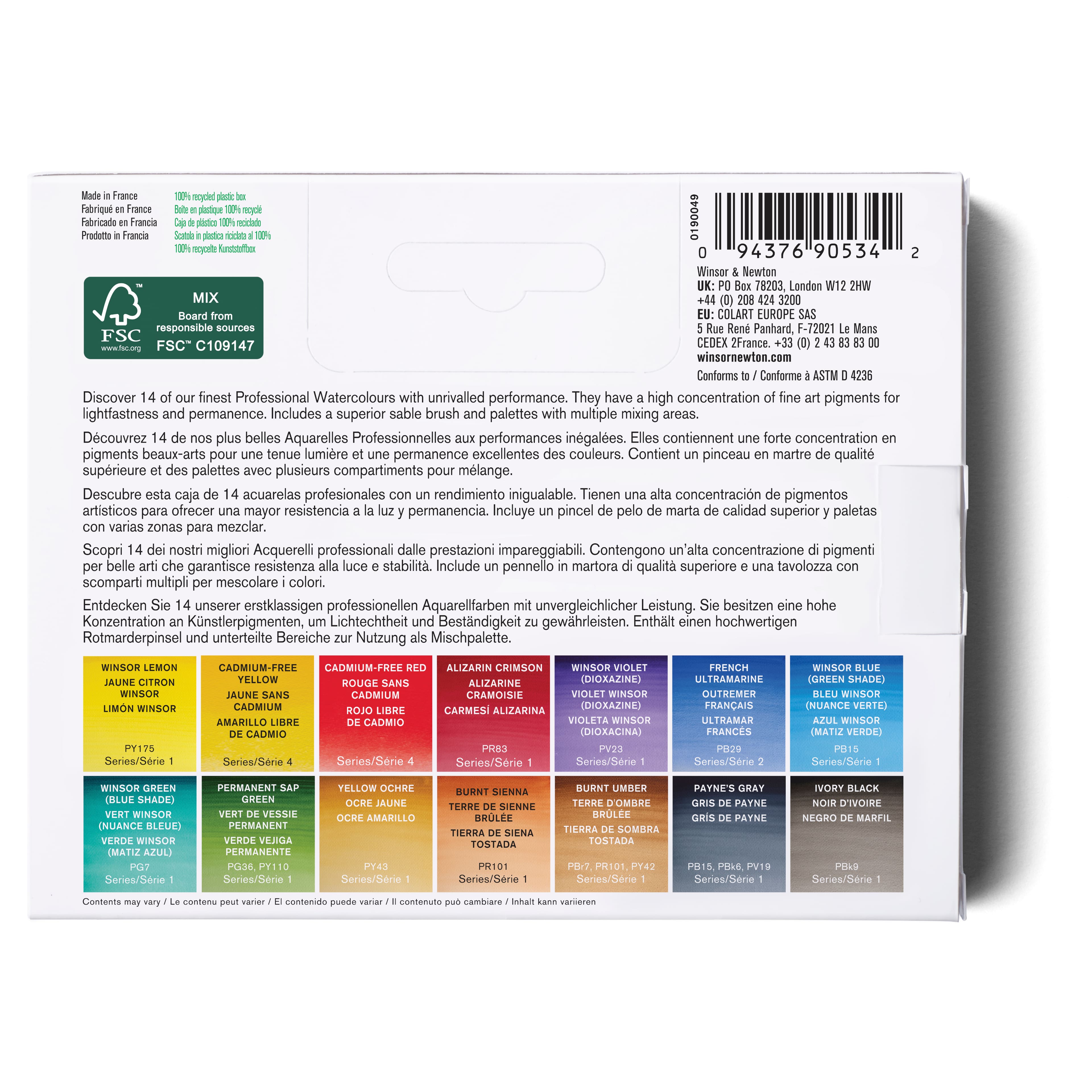 Winsor &#x26; Newton&#x2122; Professional Watercolour&#x2122; 14 Color Field Set