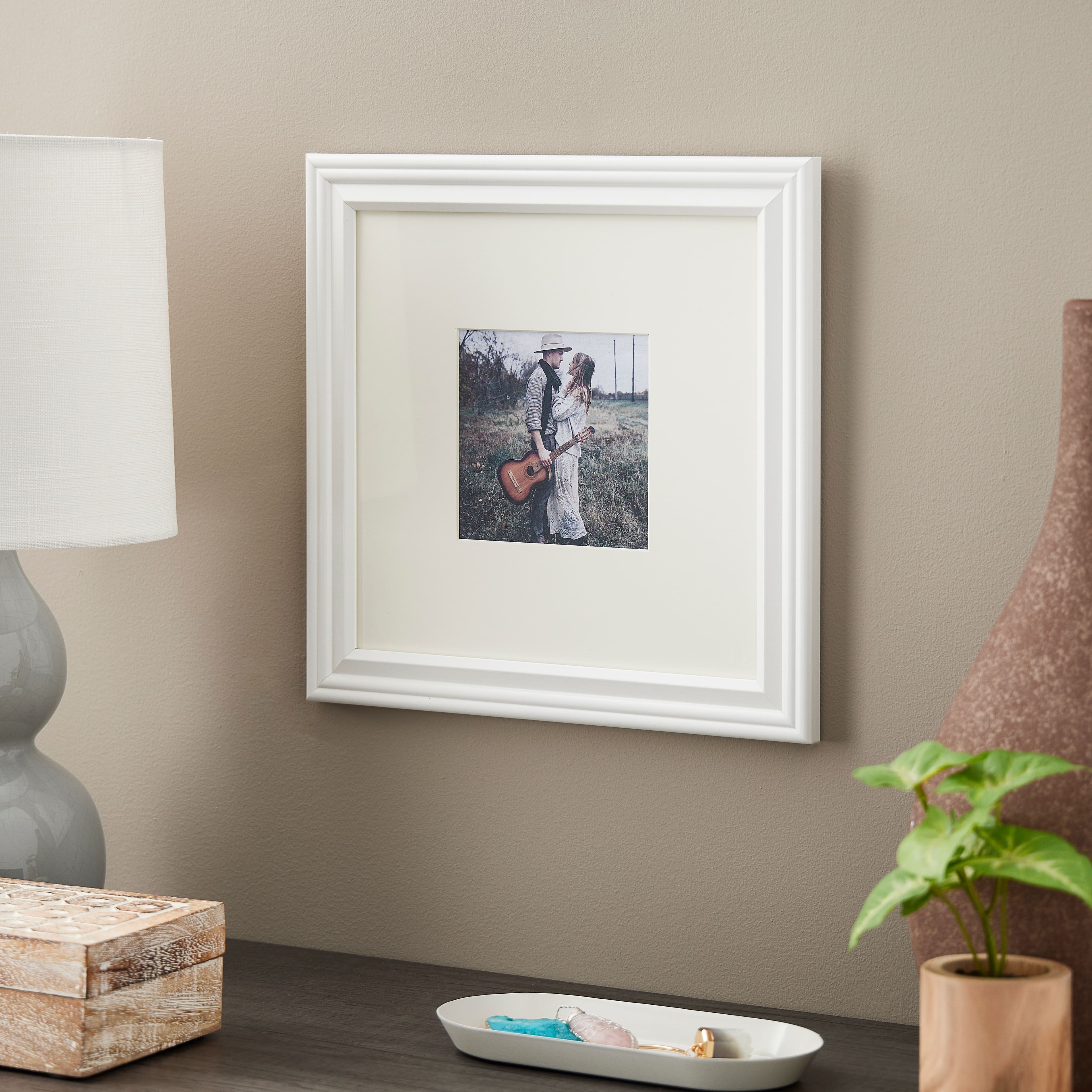 White 5&#x22; x 5&#x22; Square Frame with Mat, Lifestyles&#x2122; by Studio D&#xE9;cor&#xAE;