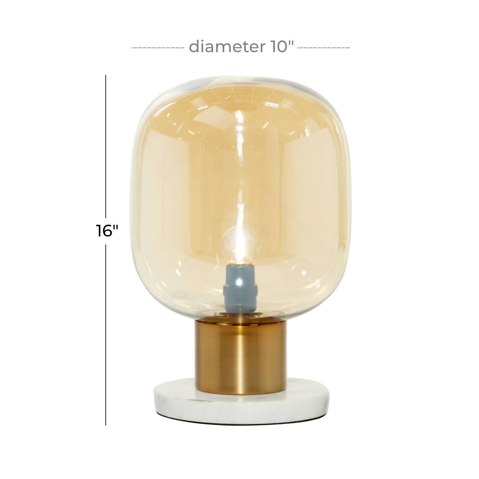 16&#x22; White Metal Modern Table Lamp
