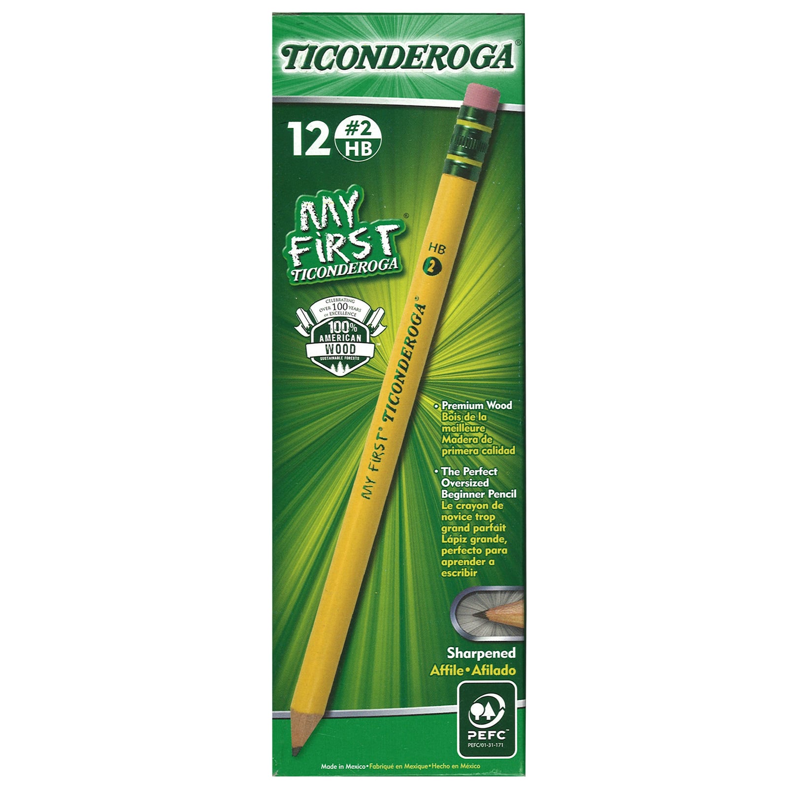 My First&#xAE; Ticonderoga&#xAE; Pencils with Erasers, 2 Packs of 12
