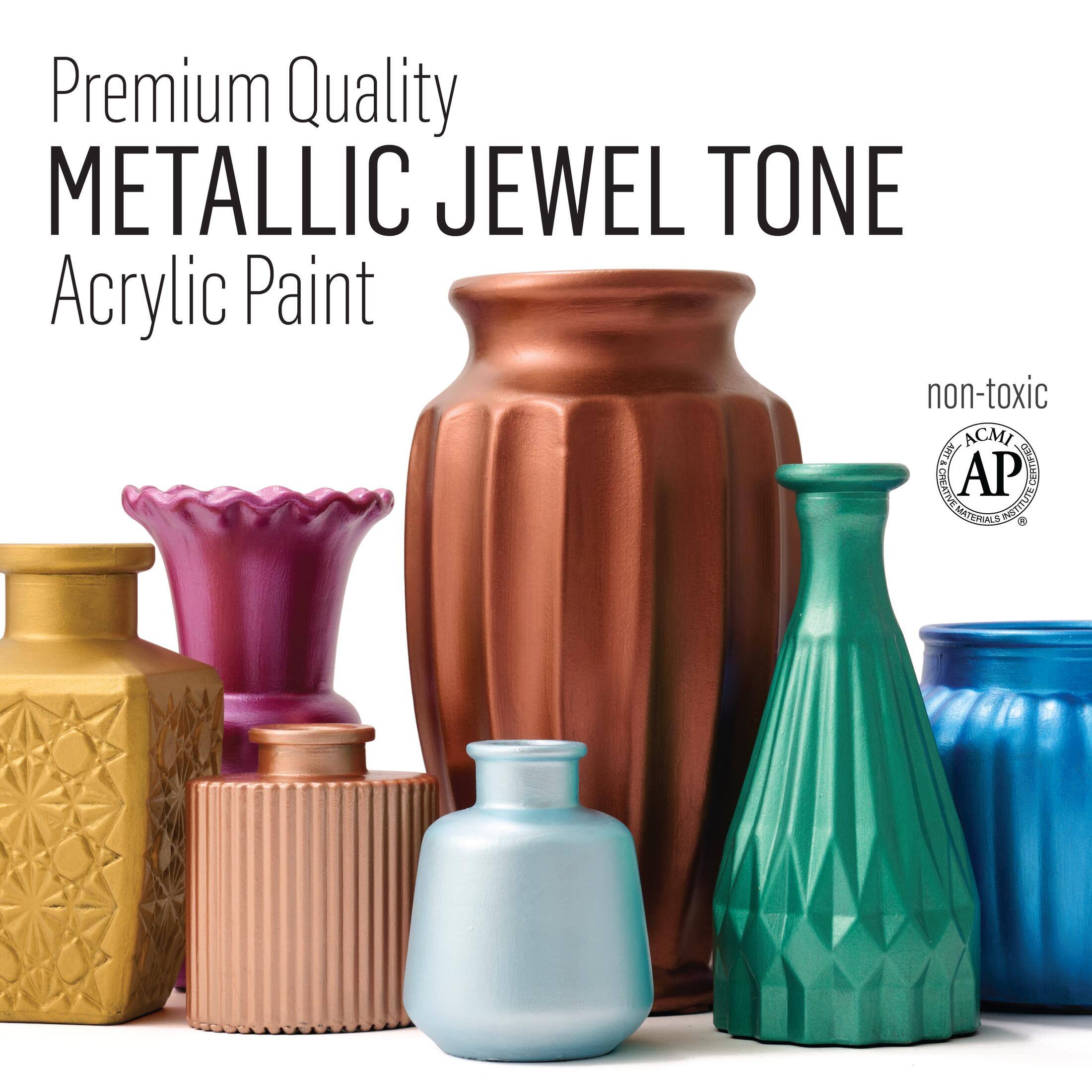 FolkArt&#xAE; Metallic&#x2122; Jewel Tone Paint &#x26; Brush Kit