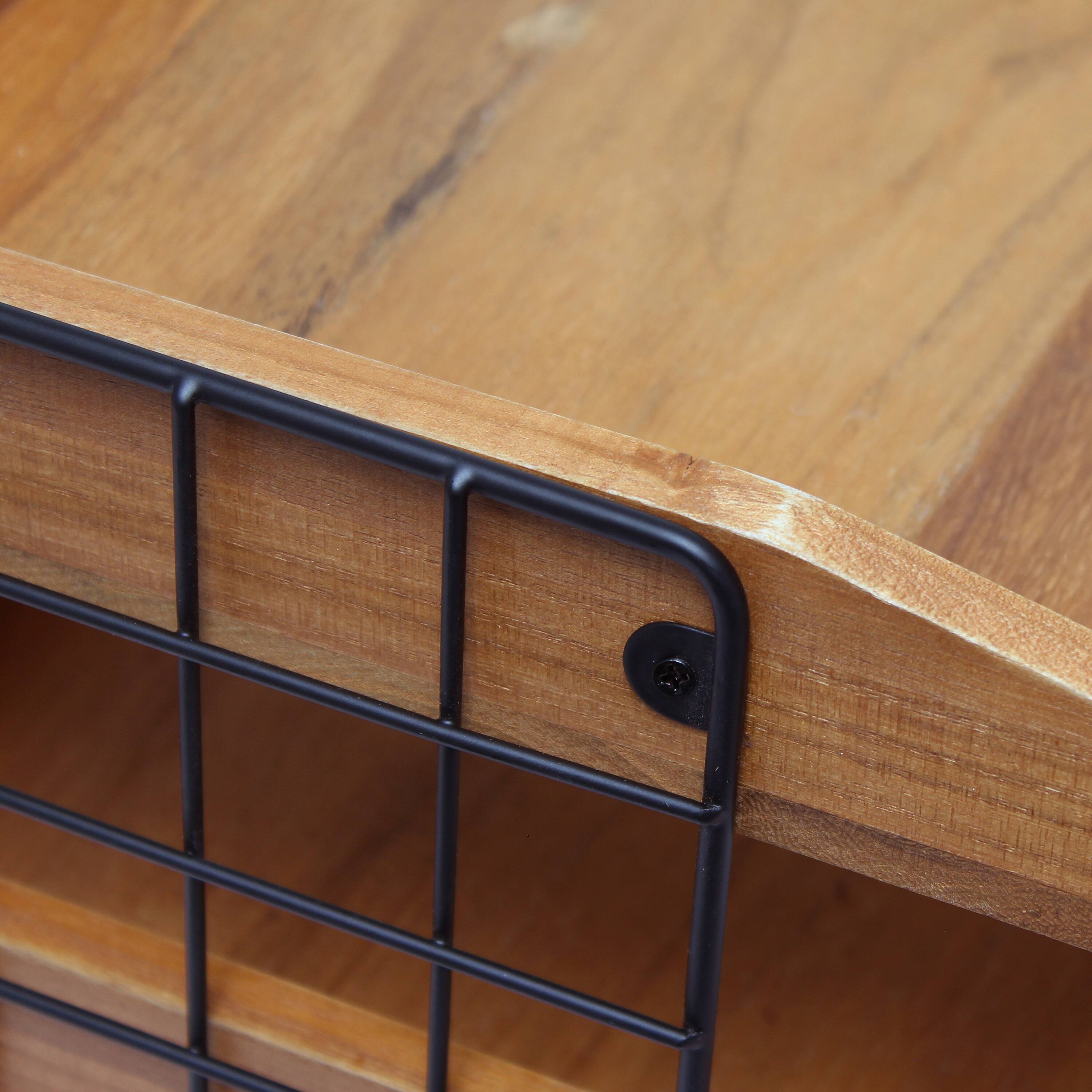 Elegant Designs Natural Wood Desk Organizer Letter Tray with 3 Shelves