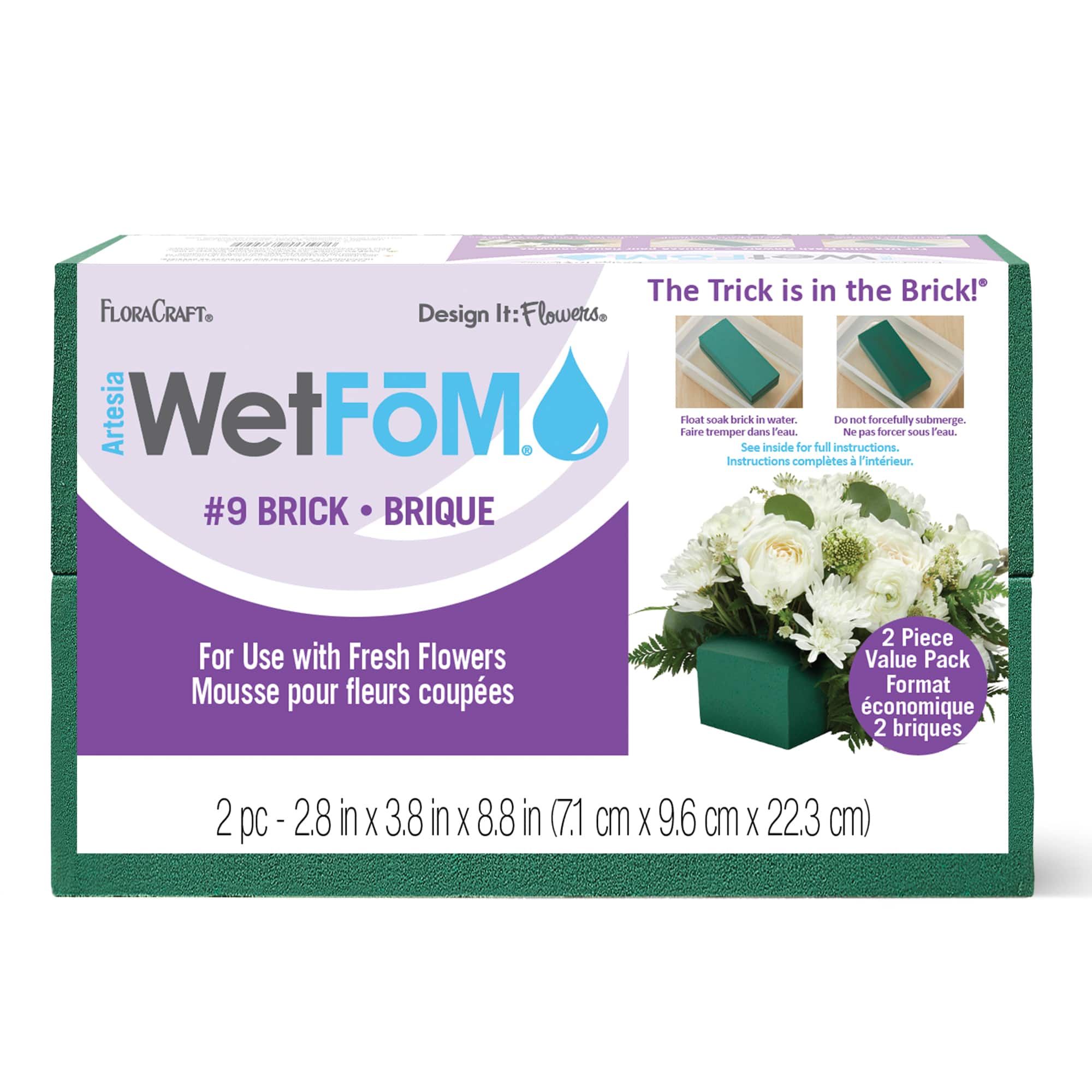Cratone Flower mud Floral Foam Bricks Green Styrofoam Wet Foam Blocks 1PCS  22x11x7cm