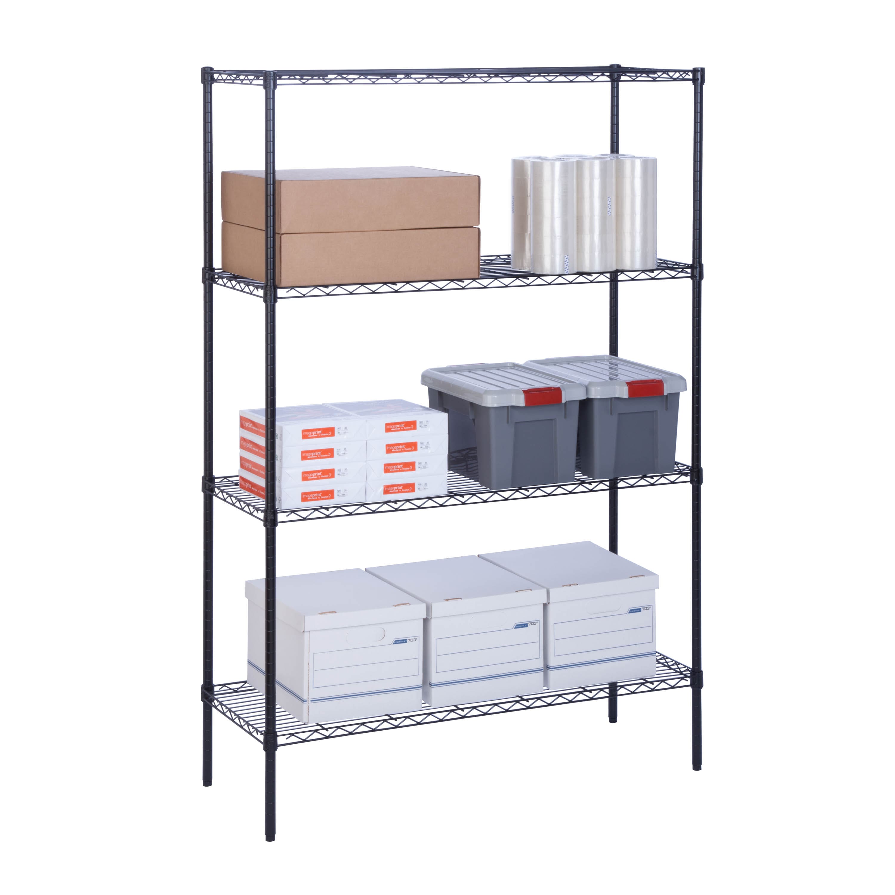 Honey-Can-Do Black 4-Tier Steel Garage Storage Shelving Unit