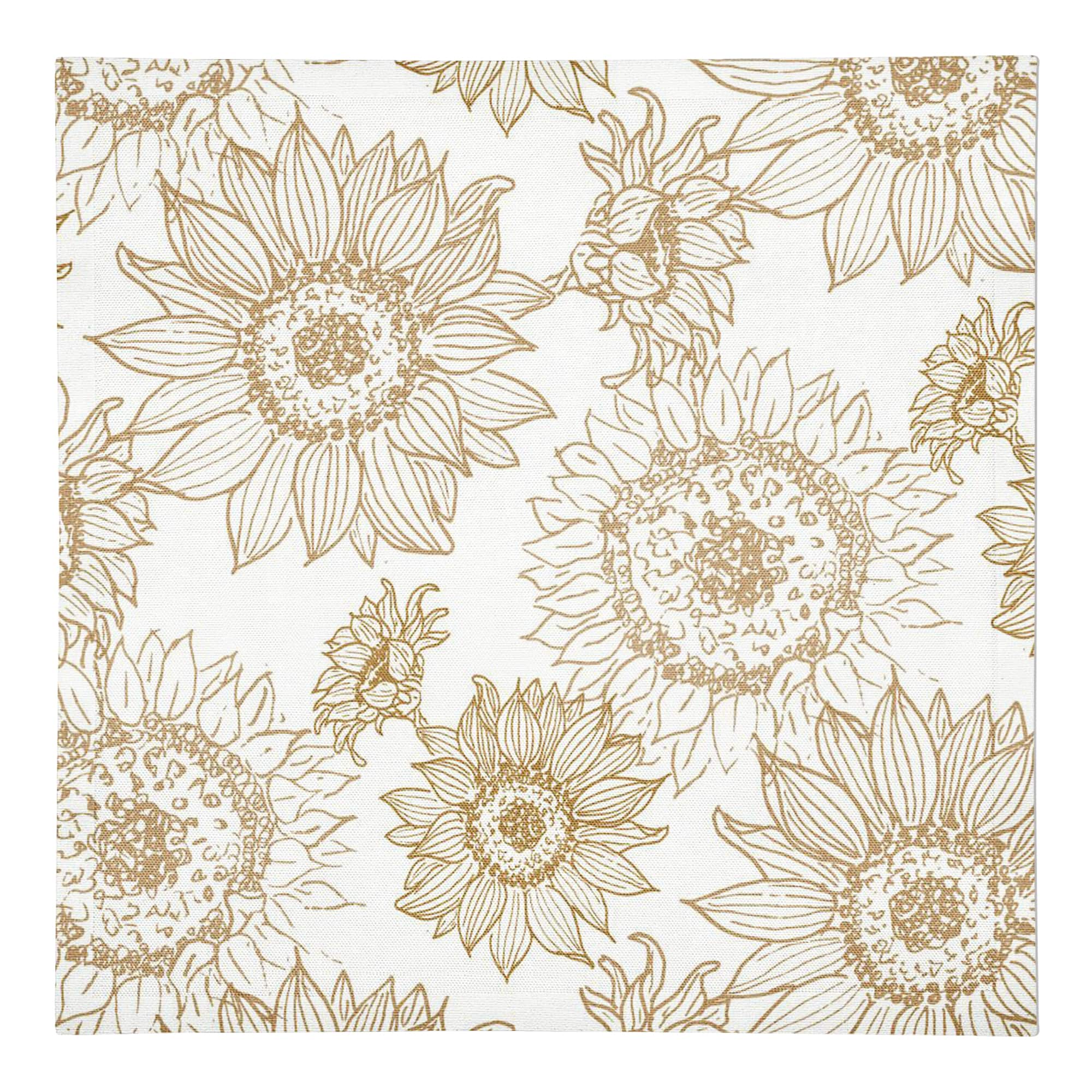Large Sunflower Head Cotton Twill Napkin