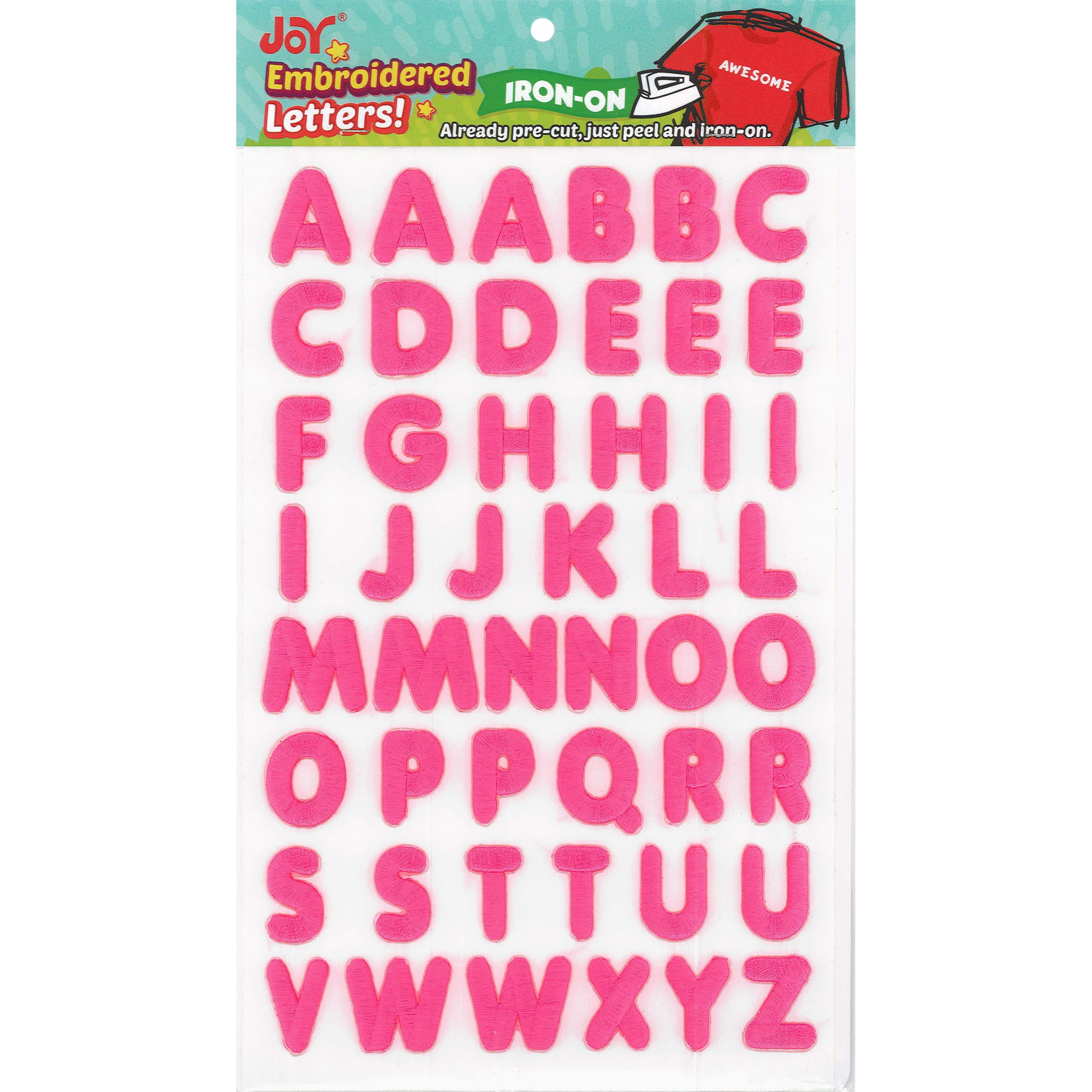 Joy&#xAE; 1&#x22; Iron-On Applique Embroidered Bubble Letters