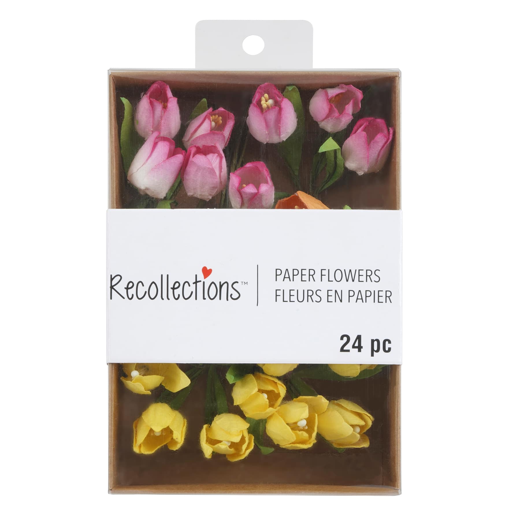 Pink, Orange &#x26; Yellow Tulip Paper Flowers by Recollections&#x2122;, 24ct.