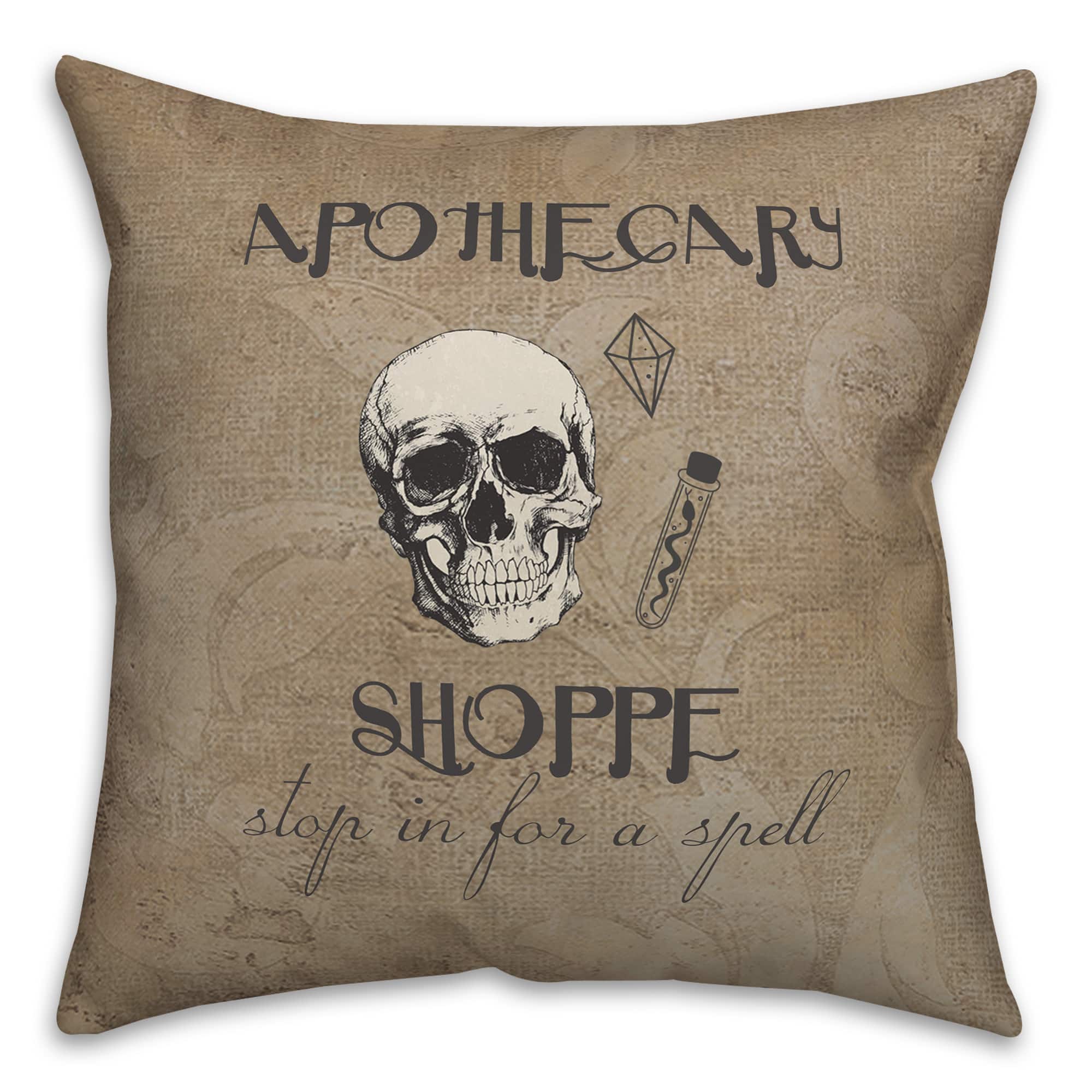 Apothecary Shoppe 3 18&#x22; x 18&#x22; Throw Pillow