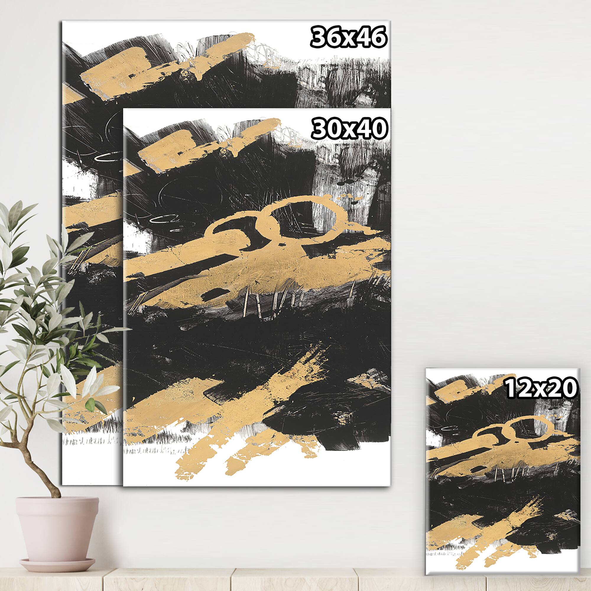 Designart - Gold and Black drift IV