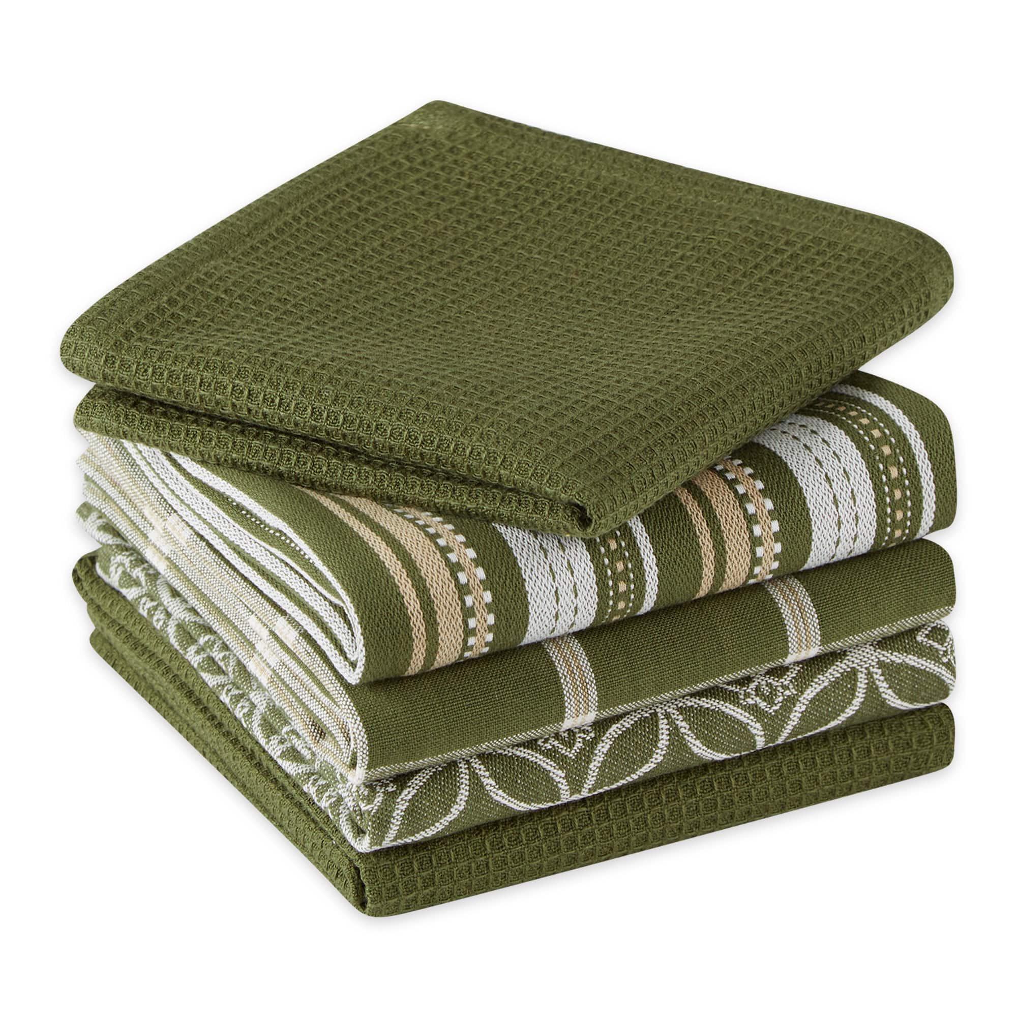 DII&#xAE; Assorted Sage Dishtowel &#x26; Dishcloth (Set of 5)