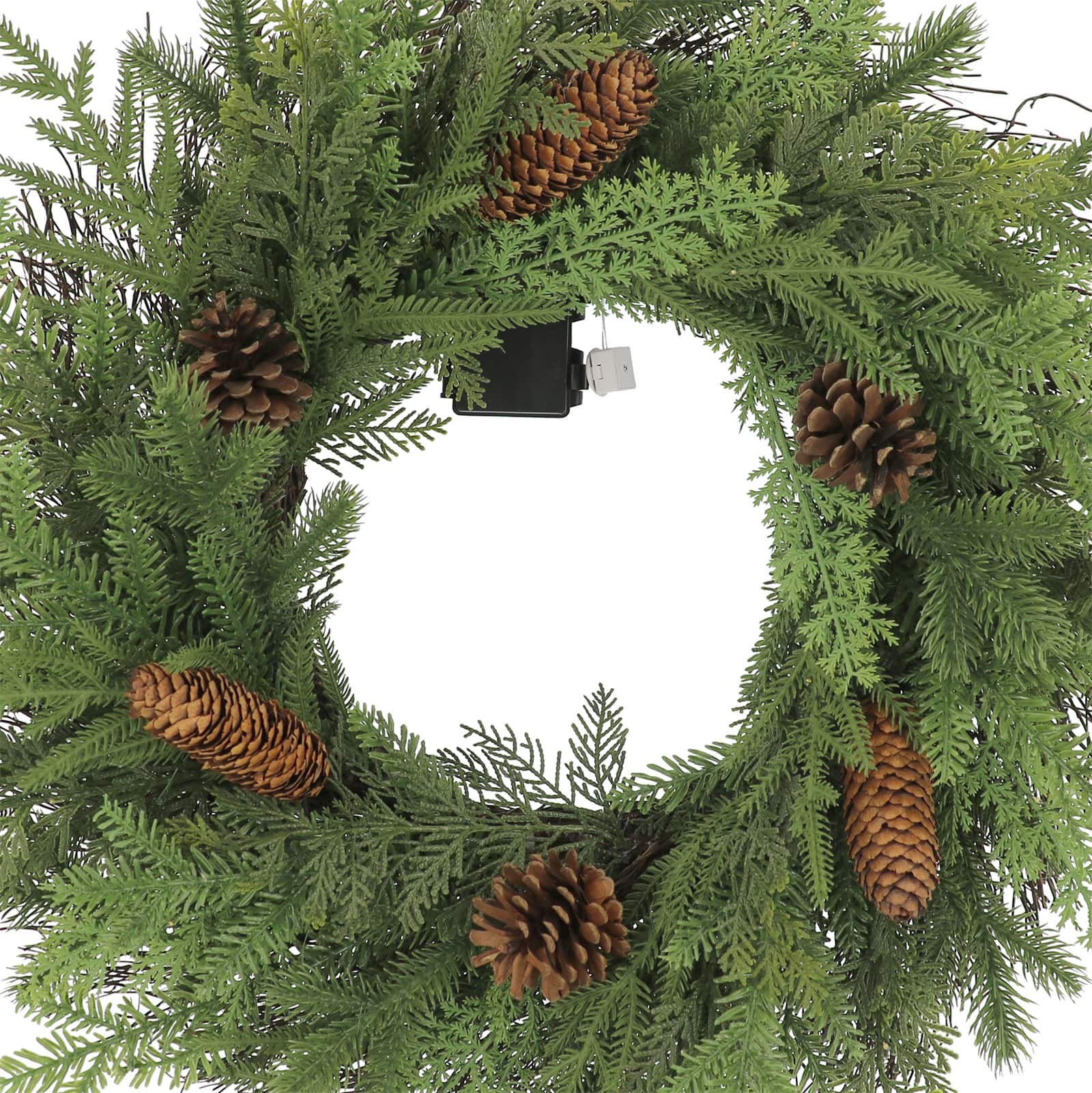 24&#x22; Pre-Lit Cypress &#x26; Pinecone Wreath by Ashland&#xAE;
