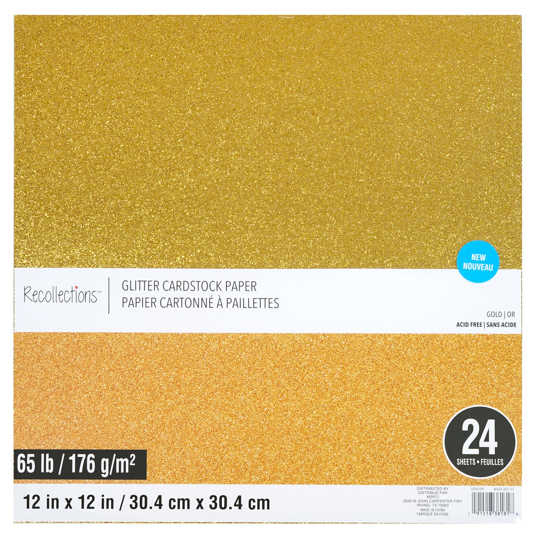 12 x 12 Cardstock - Gold Metallic (50 Qty) | Perfect for Holiday