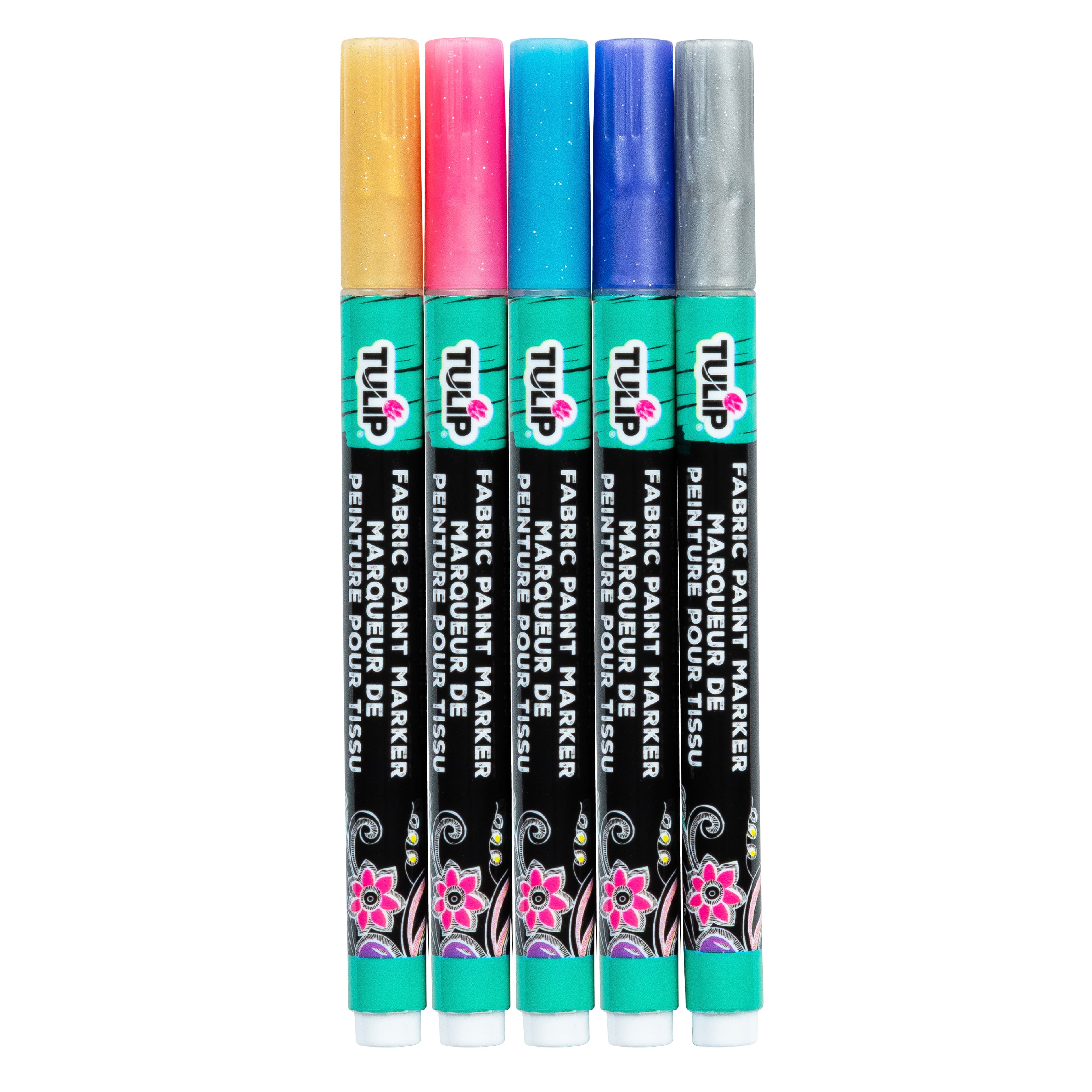 Tulip&#xAE; Glitter Fabric Paint Markers, 5ct.