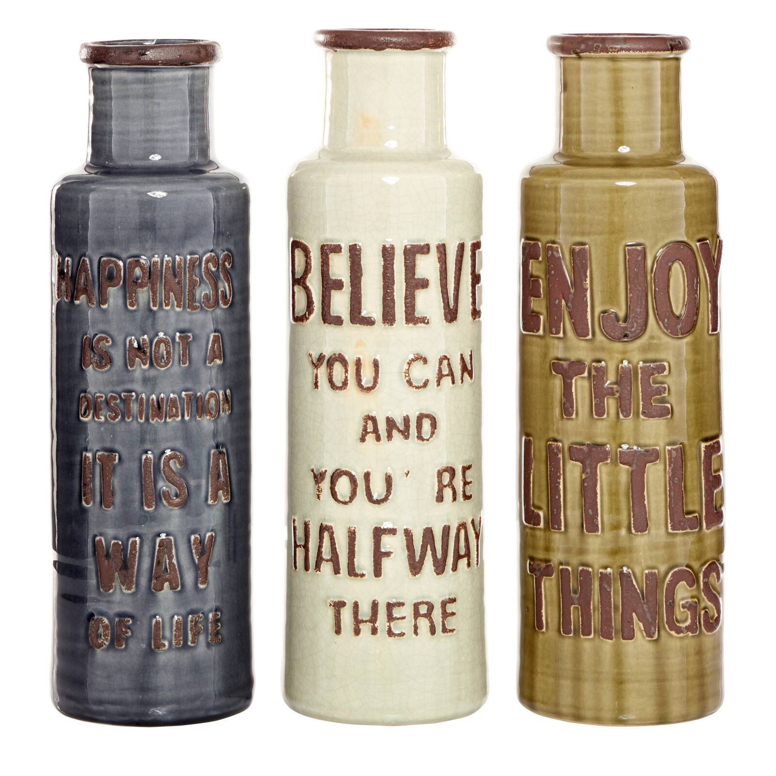 Brown Ceramic Farmhouse Vase Set