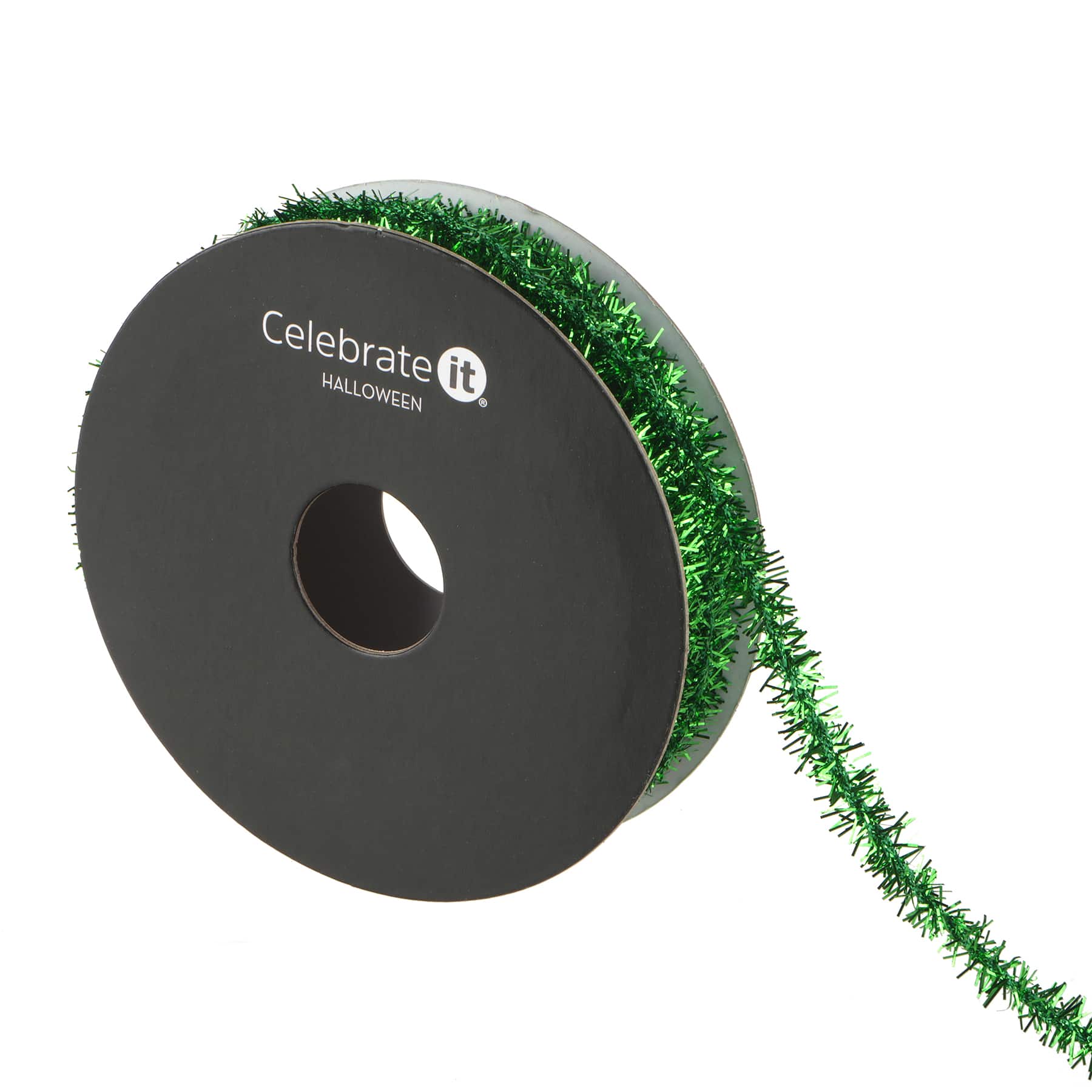 3/16&#x22; x 4yd. Metallic Green Tinsel Twist Ribbon by Celebrate It&#xAE; Halloween