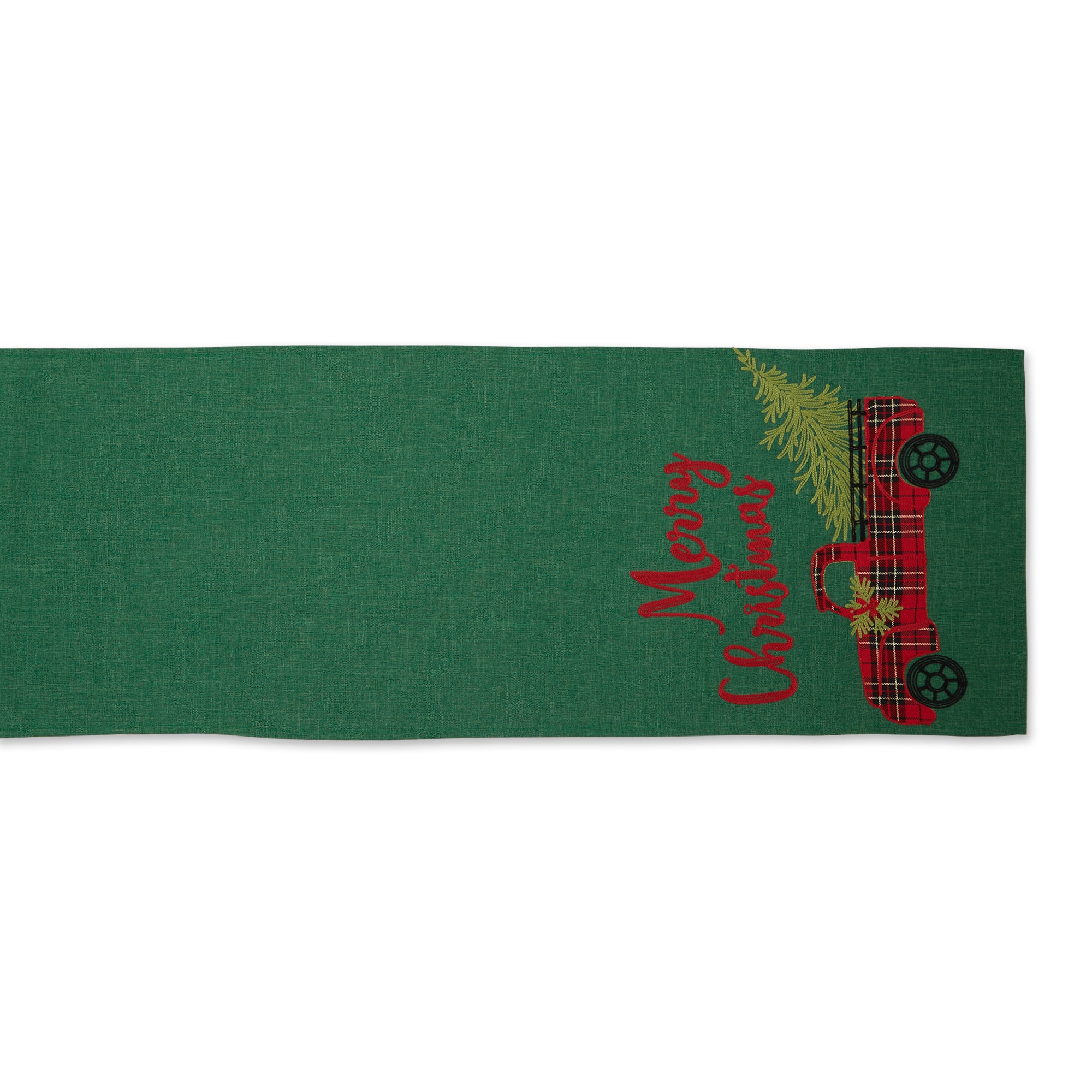 DII&#xAE; 108&#x22; Merry Christmas Truck Embroidered Table Runner