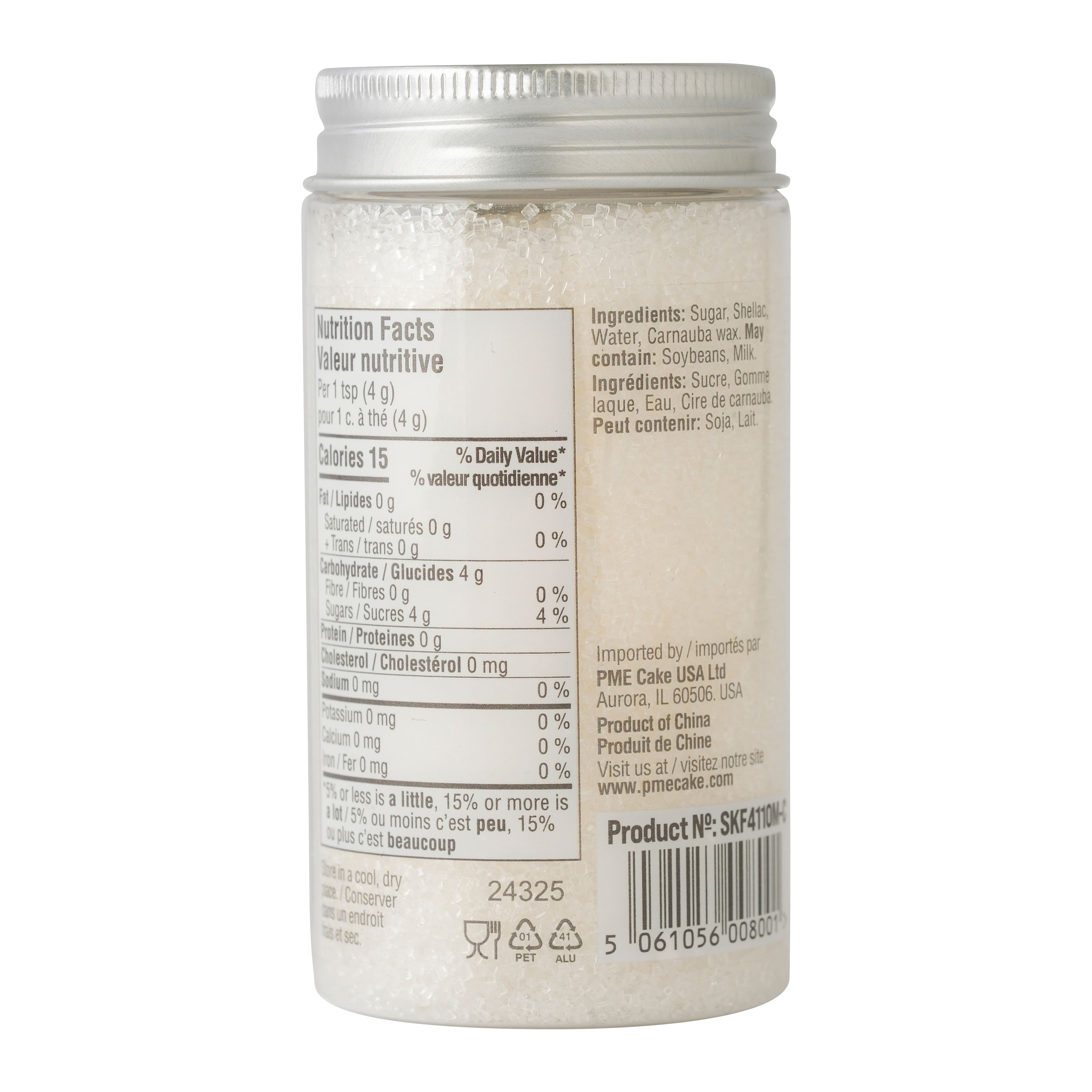 PME Cake Sweet Street&#xAE; 4oz. White Sanding Sugar Crystals