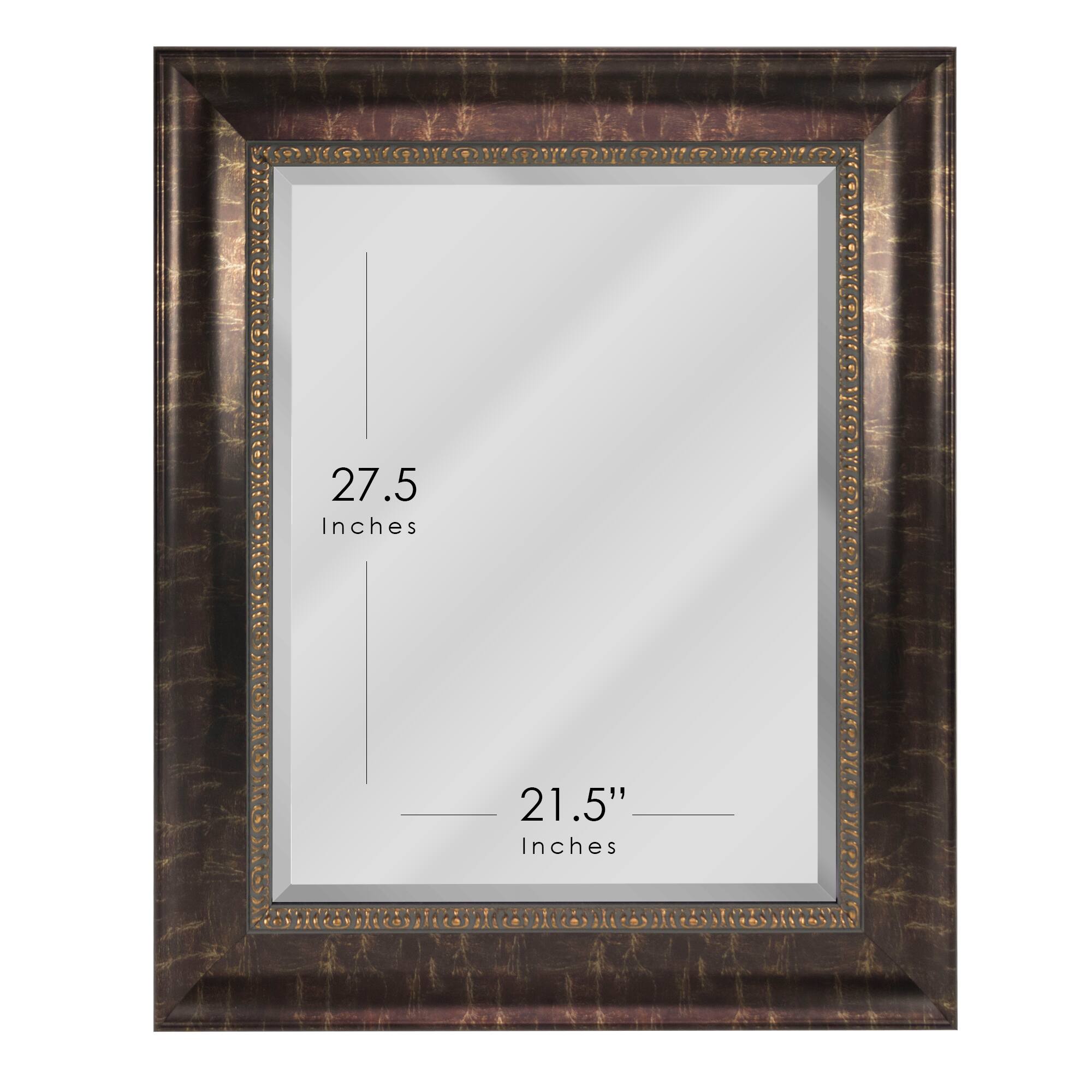 Head West Bronze Distressed 30.5&#x22; x 36.5&#x22; Framed Beveled Accent Vanity Mirror