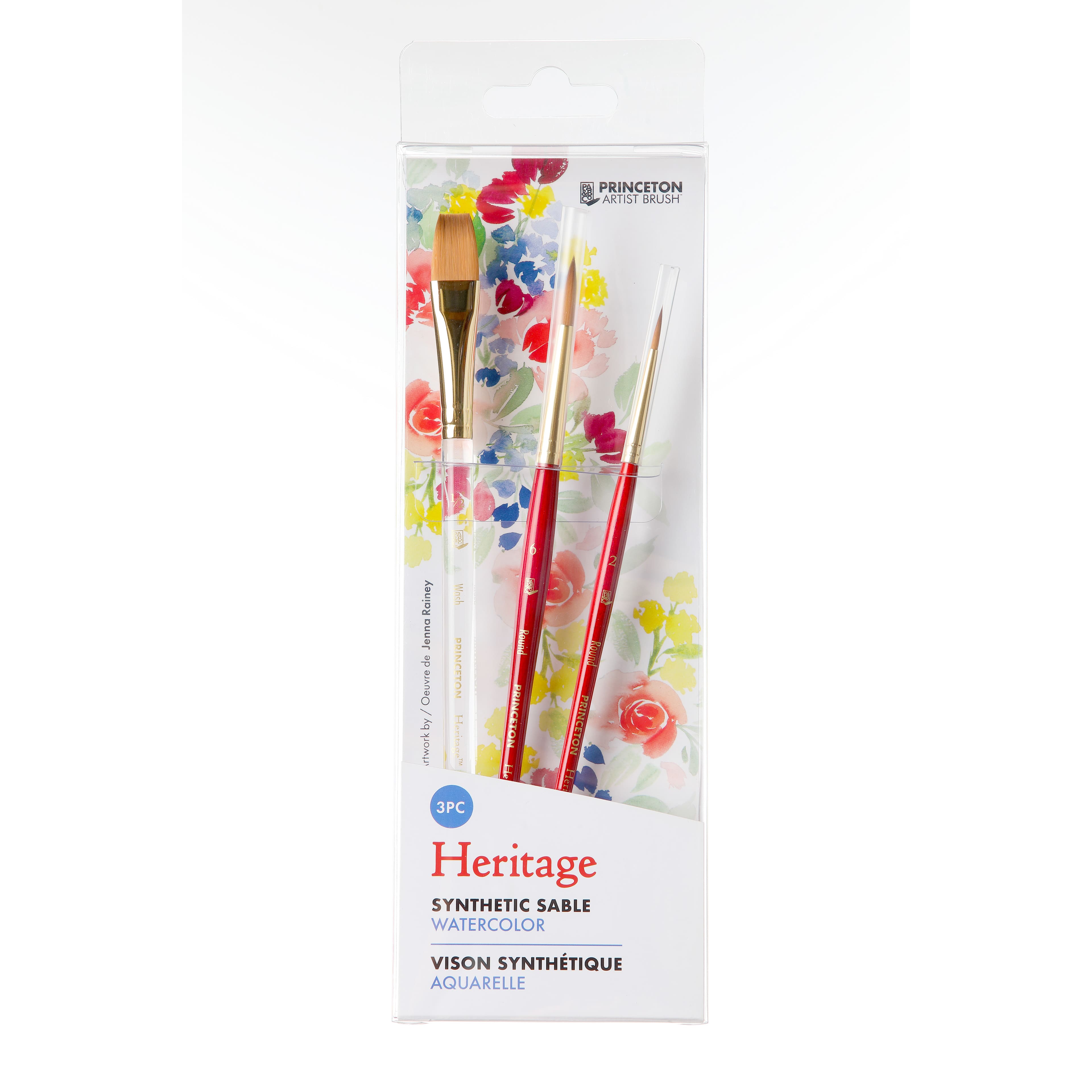 Princeton Heritage, Golden Taklon Brush for Watercolor &  Acrylic, Series 4050 Round Synthetic Sable, Size 6 : Artists Round  Paintbrushes : Arts, Crafts & Sewing