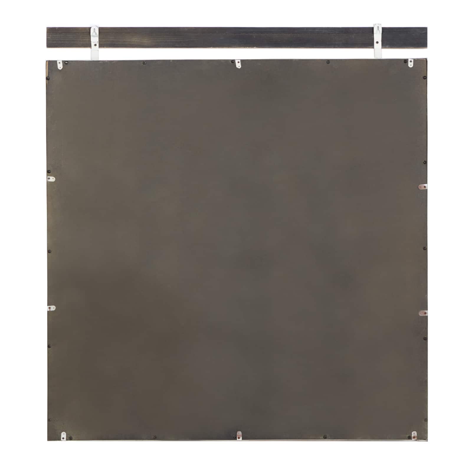 35&#x22; Brown Wood Rustic Wall Mirror