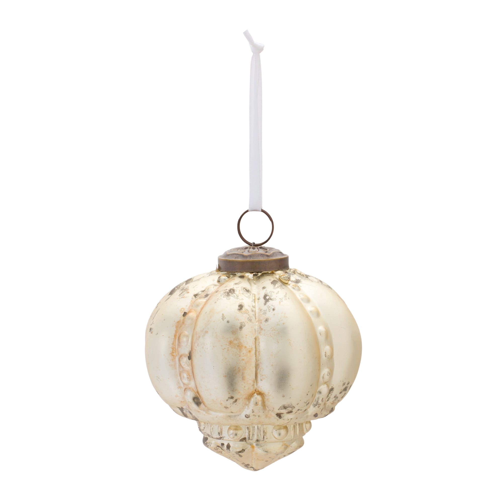 6ct. Distressed Gold Glass Onion Ornament