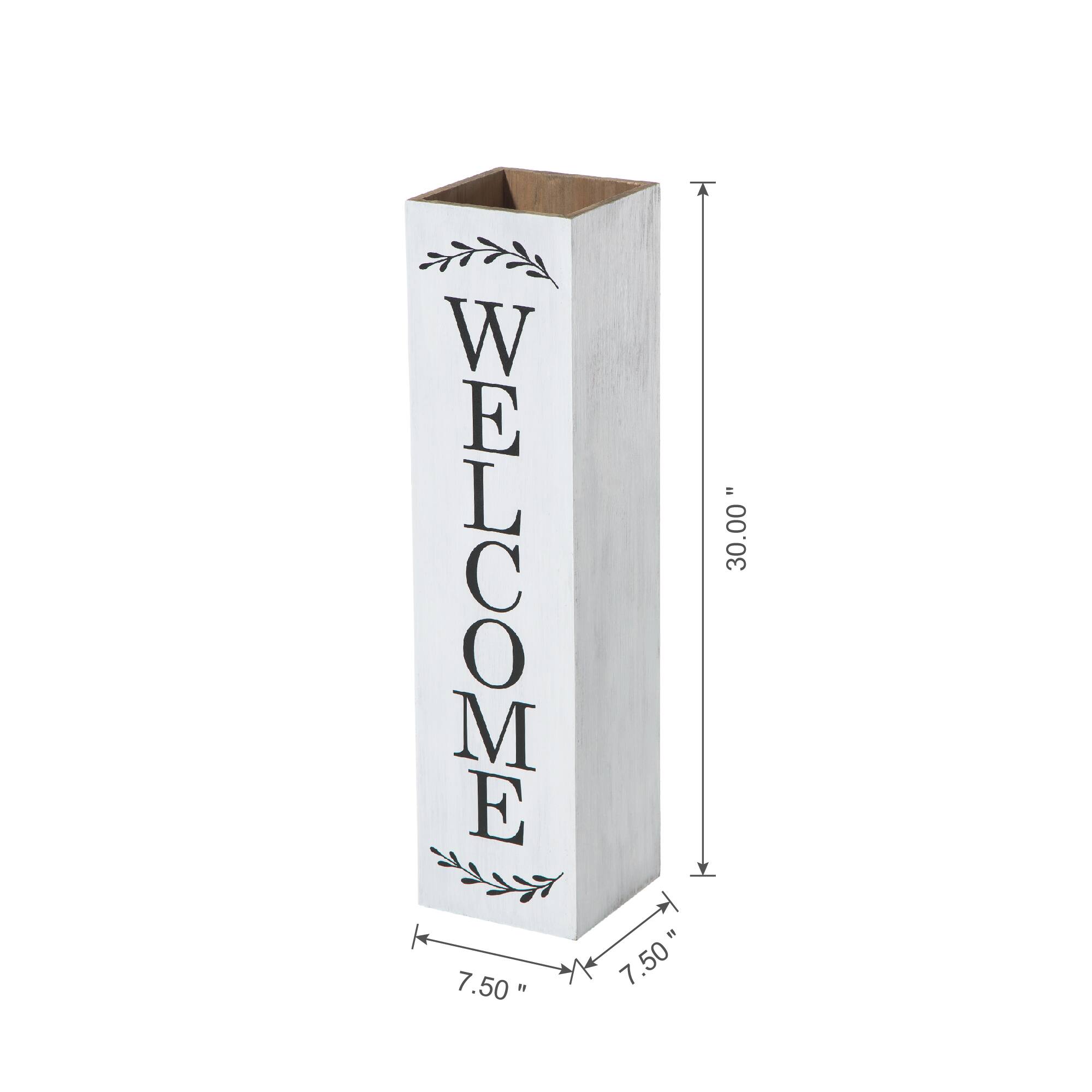 Glitzhome® 30" Double Sided Solid White Boxed Welcome Porch Sign