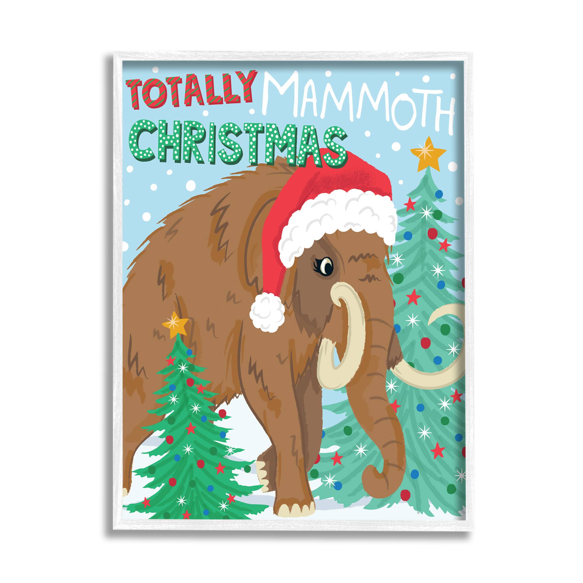 Stupell Industries Totally Mammoth Christmas Scene Framed Giclee Art