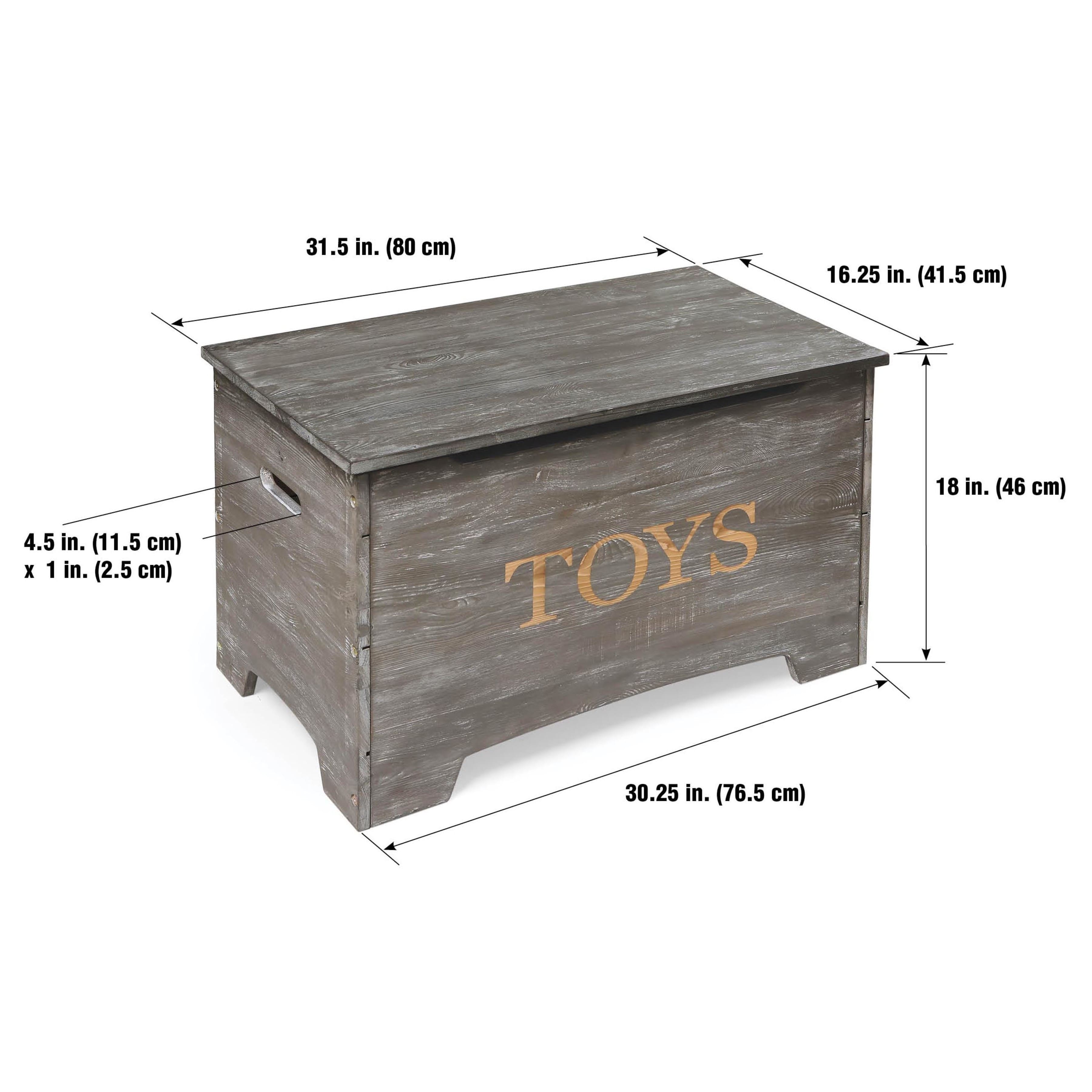 Badger Basket Vintage Gray Solid Wood Rustic Toy Box