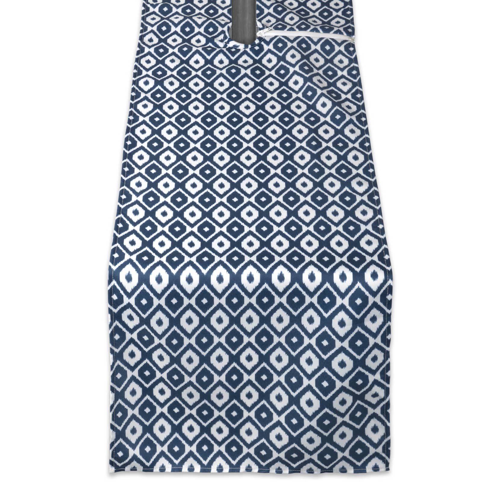 Blue Ikat Outdoor Table Runner With Zipper 14" x 72"