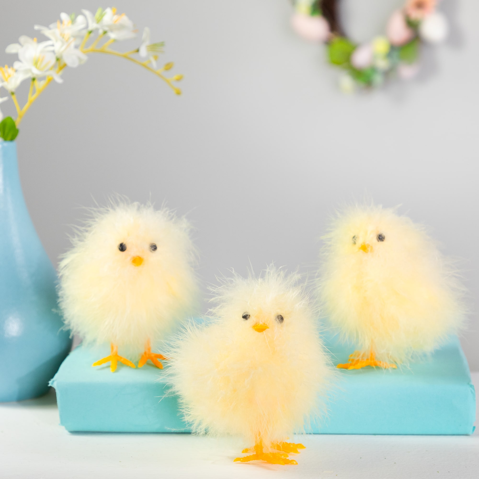 3.25" Fuzzy Easter Baby Chicks Decoration Set