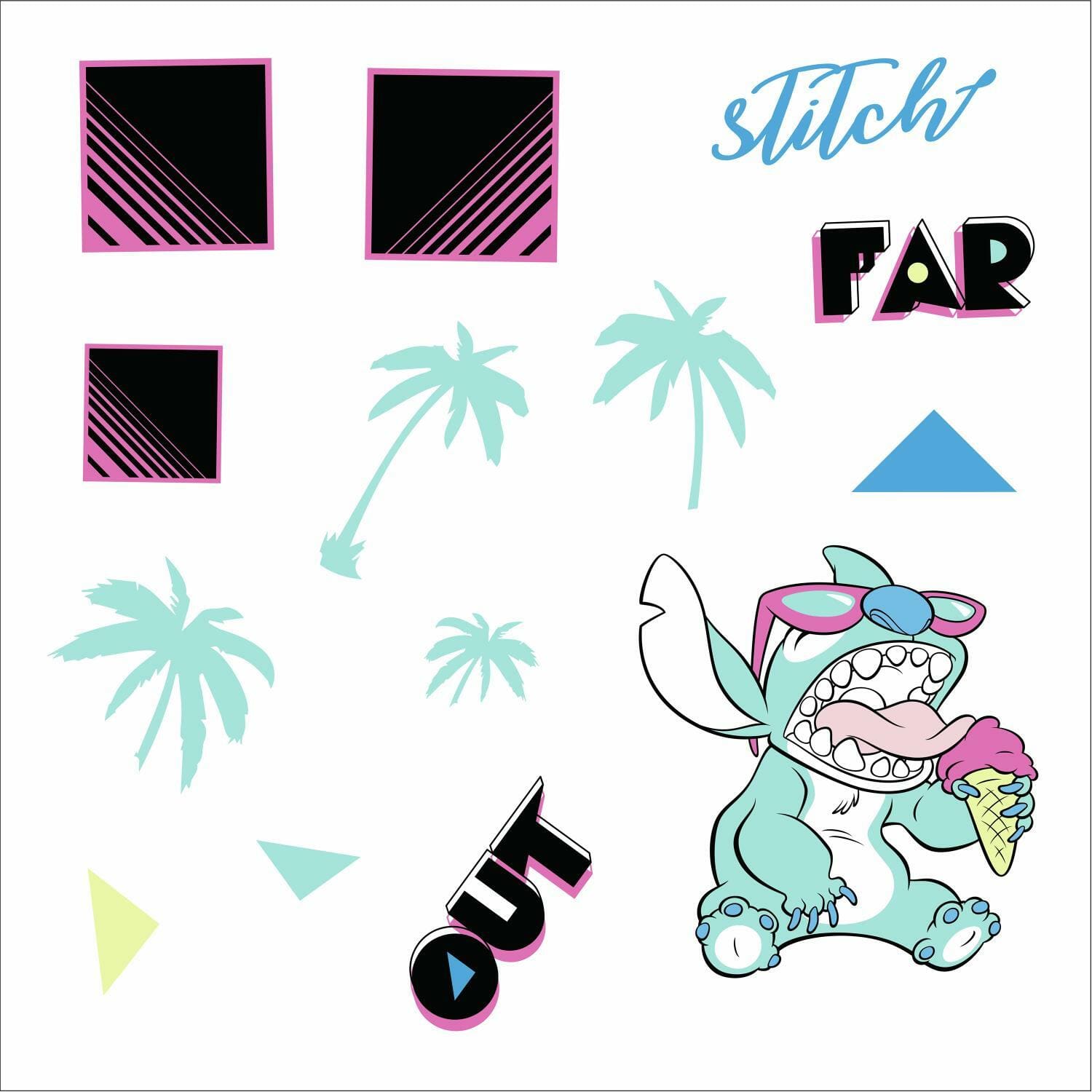 RoomMates Disney Stitch Far Out Peel &#x26; Stick Wall Decals