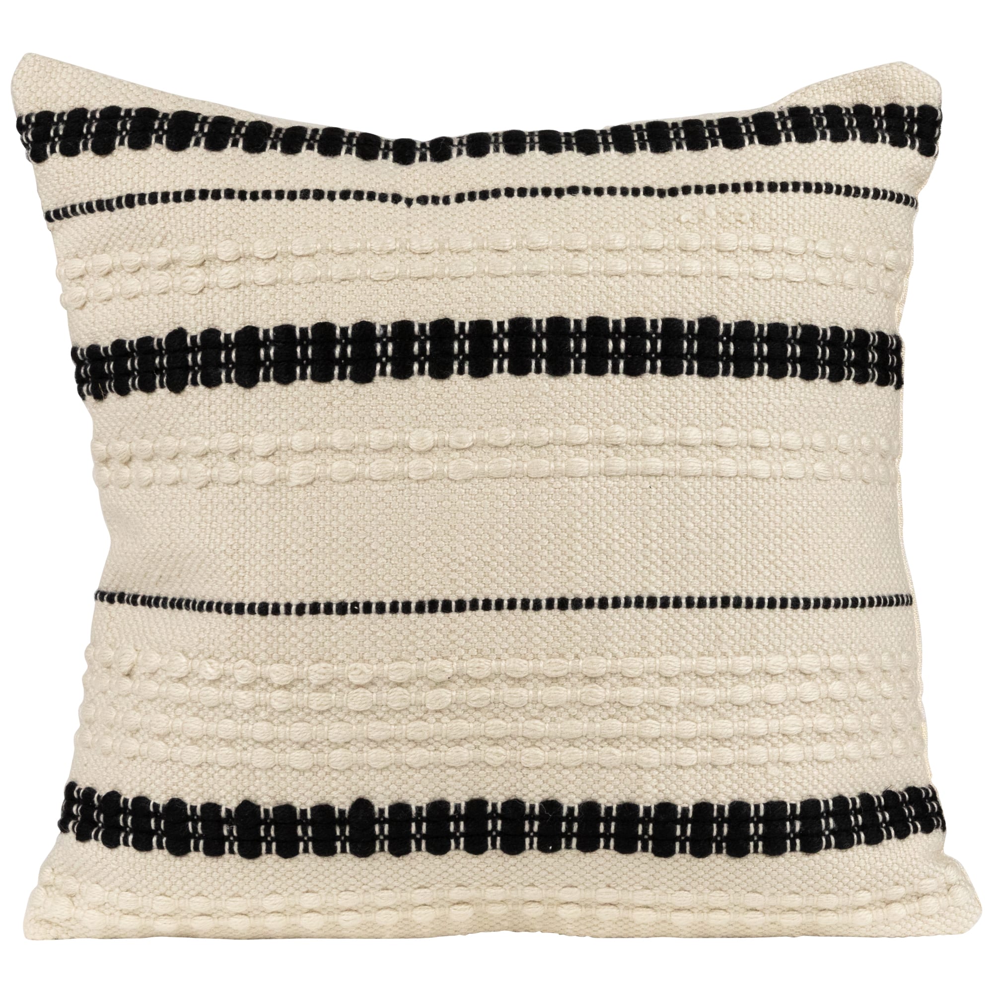 White & Black Outdoor Handloom Woven Square Cushion