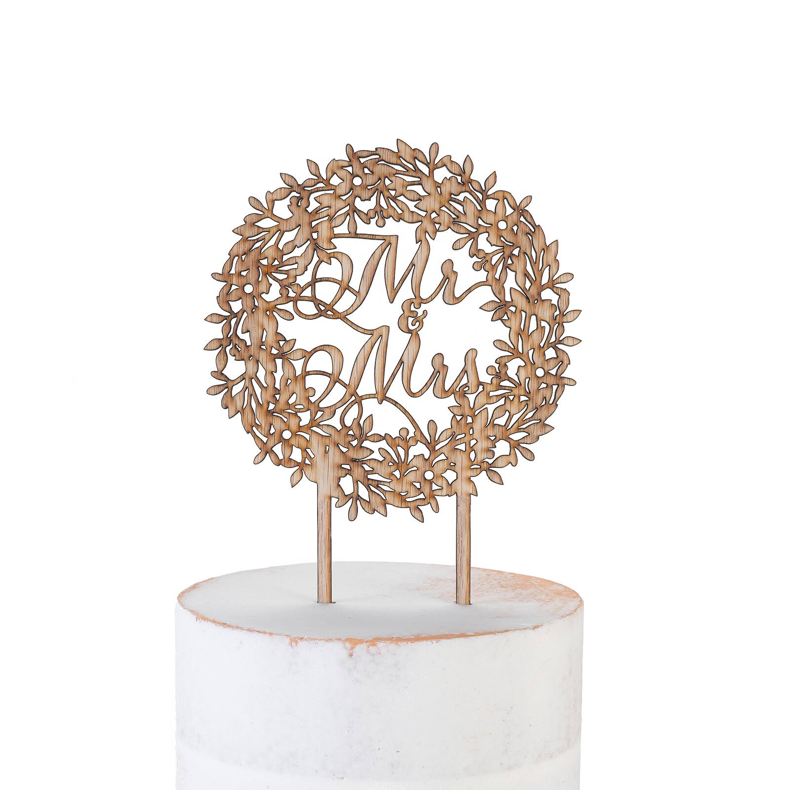 Hortense B. Hewitt Co. Rustic Wreath Wood Cake Pick