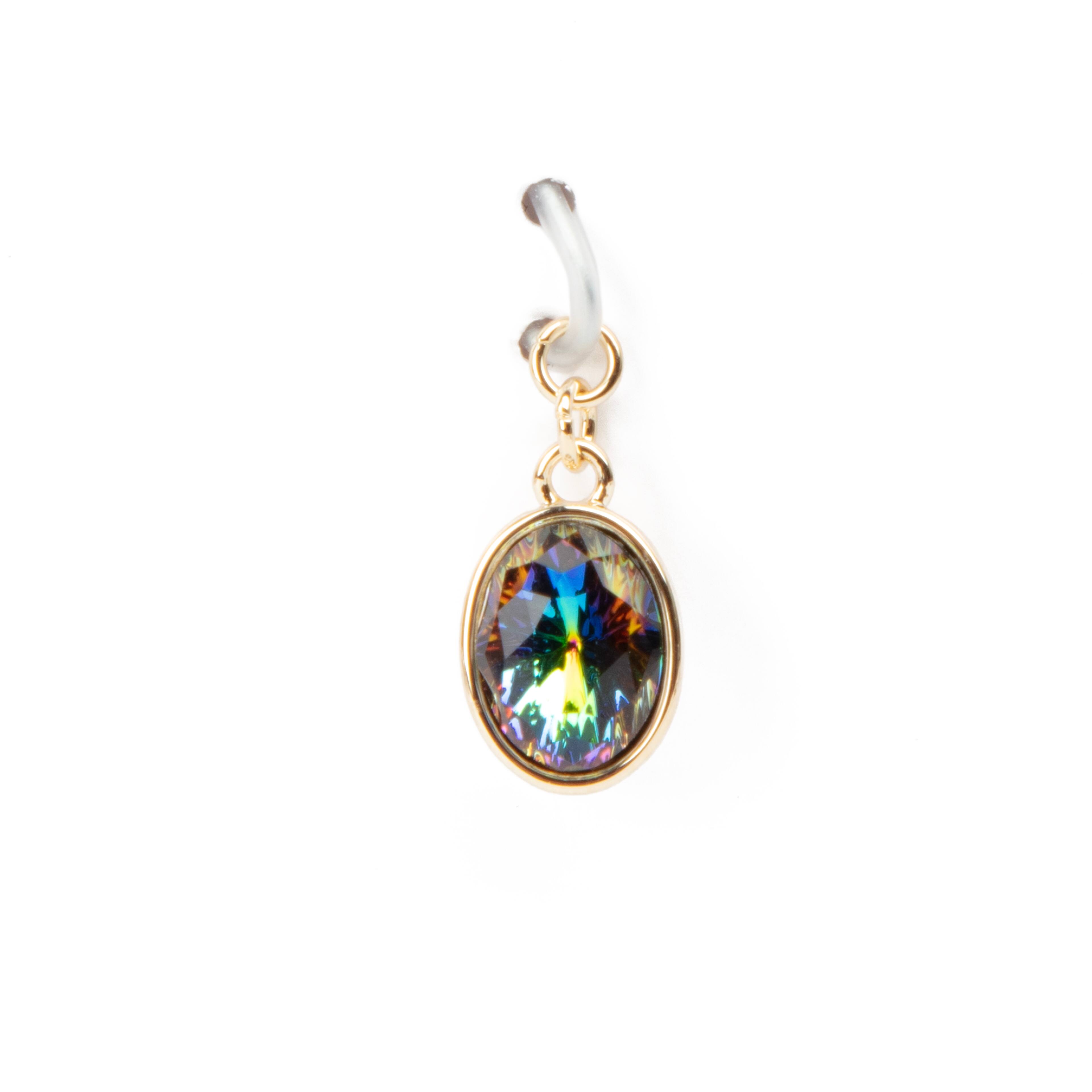 Austrian Crystal 14K Gold Plated Vitrail Oval Charm by Bead Landing™